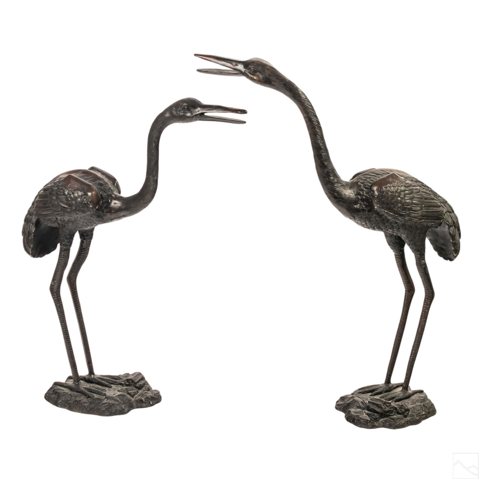 Maitland Smith Bronze Heron Crane Birds Sculptures (1 of 4)