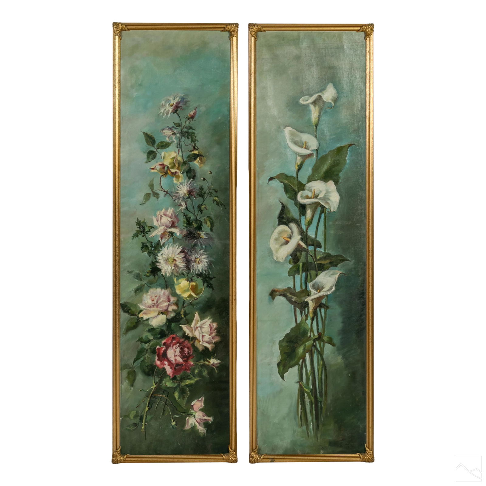 Victorian Antique Floral Still Life Oil Paintings (1 of 5)