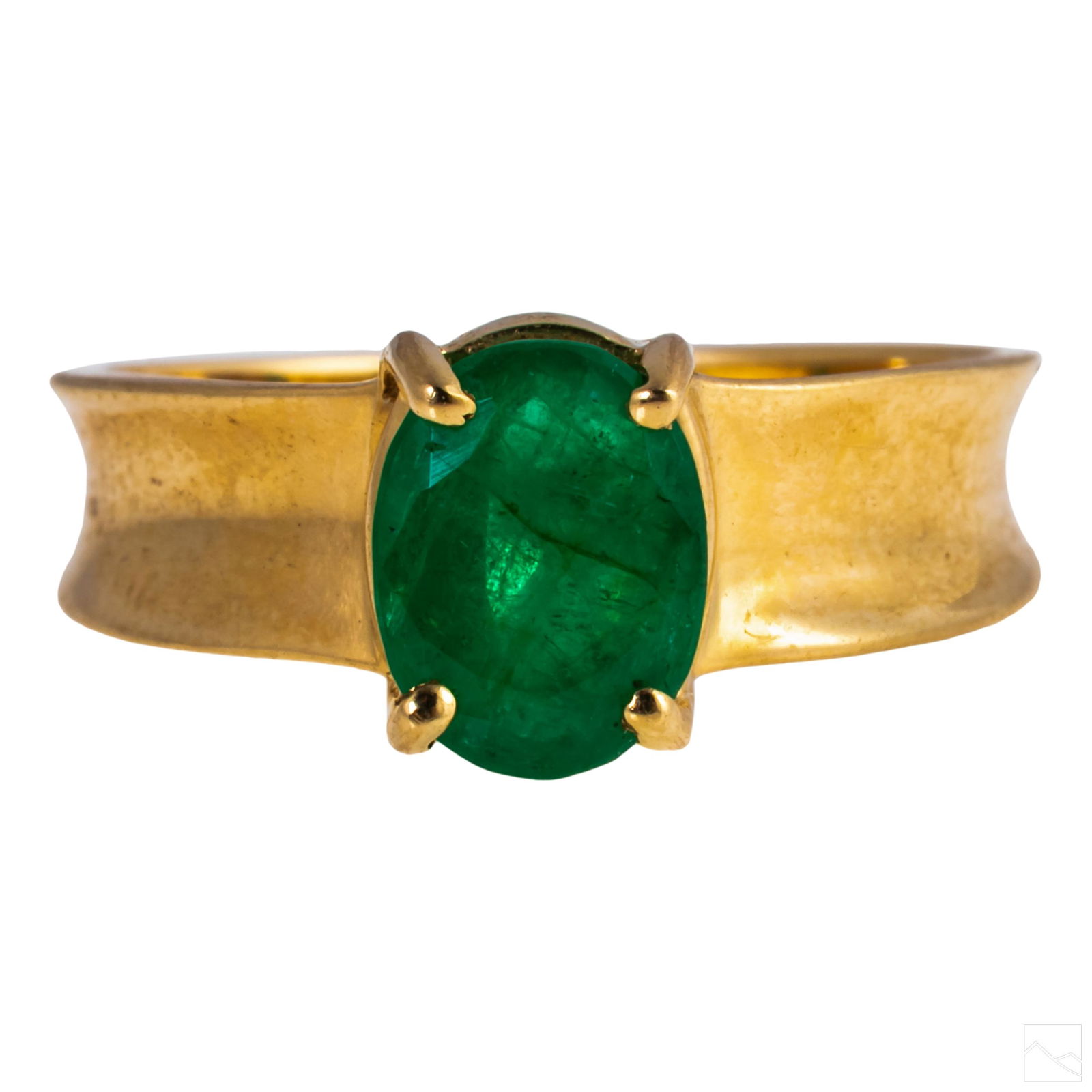 14K Gold Fine Natural 1 Carat Emerald Ring Size 6 (1 of 6)