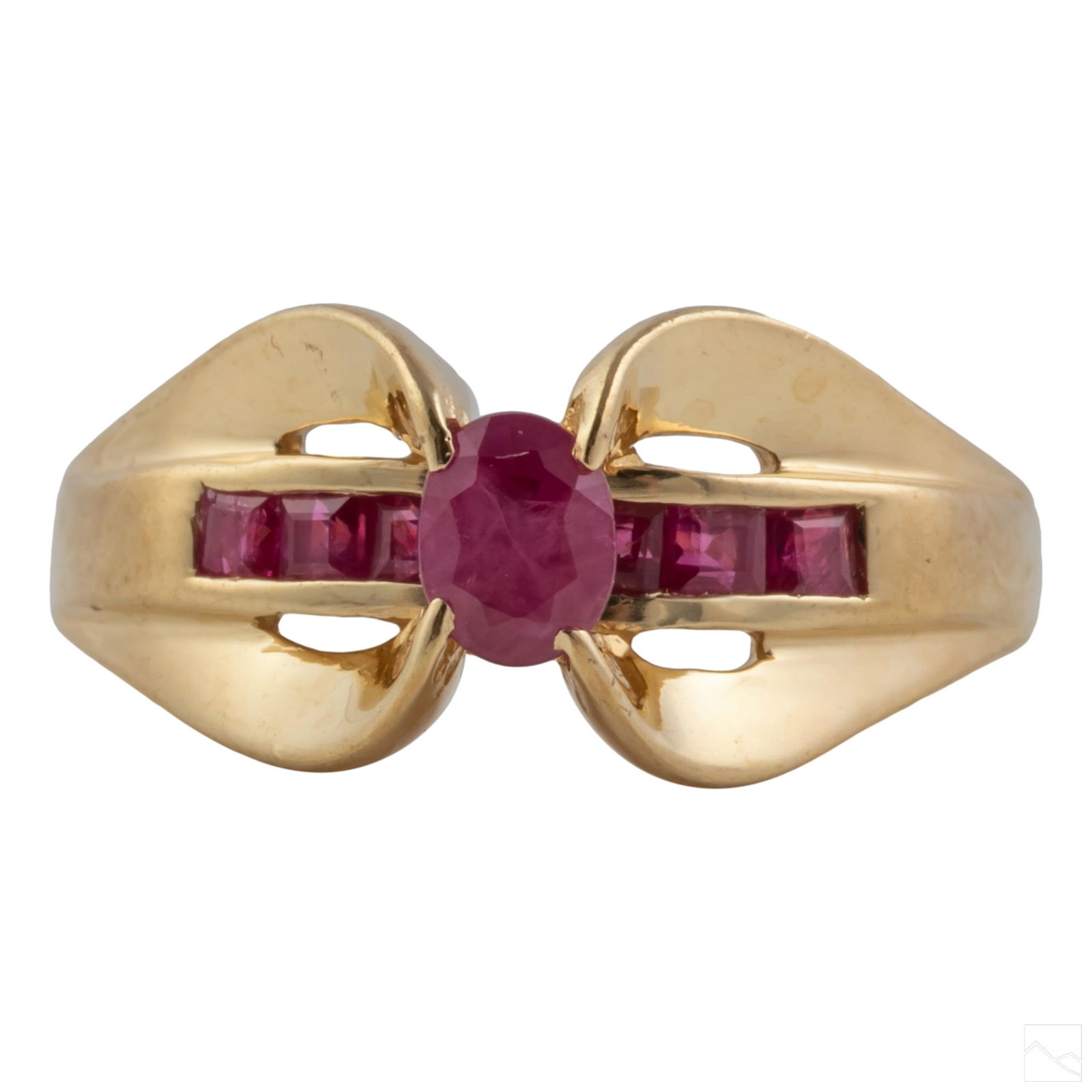 14K Gold Ladies Natural 1 CTTW Red Ruby Ring Sz 7 (1 of 8)