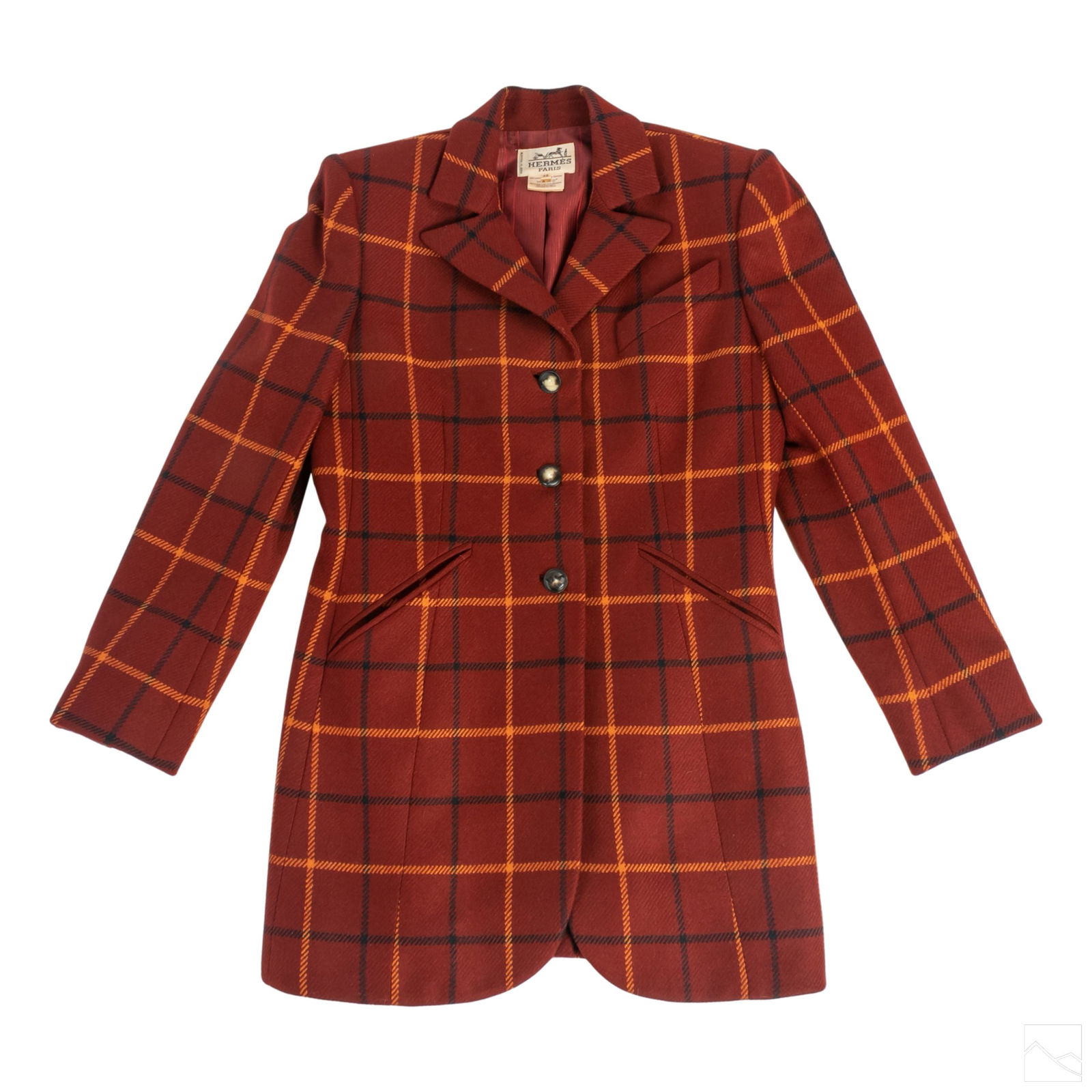 Hermes Paris Ladies Cashmere Plaid Jacket Size 40 (1 of 6)