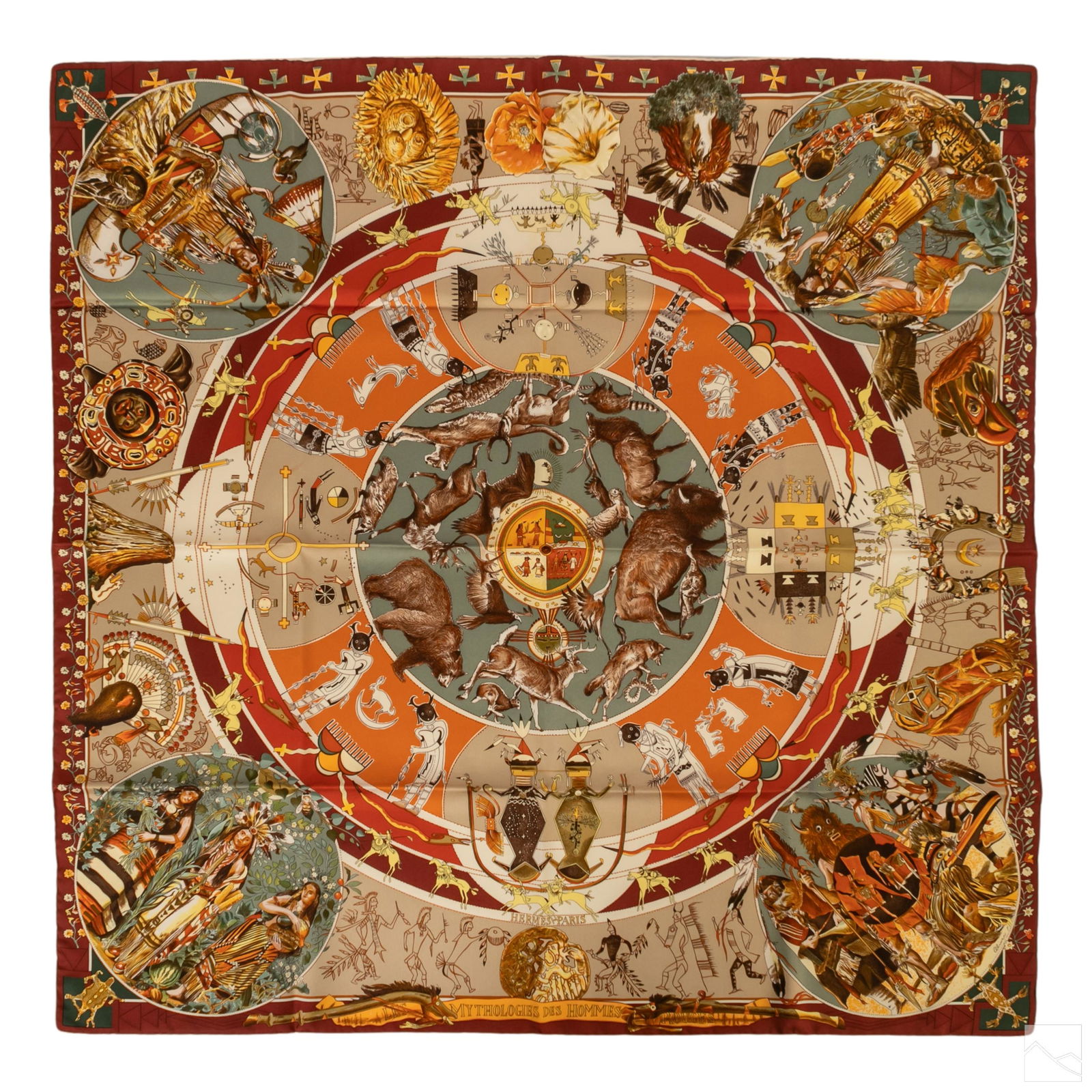 Hermes Paris Designer Mythology 35x35" Silk Scarf (1 of 4)