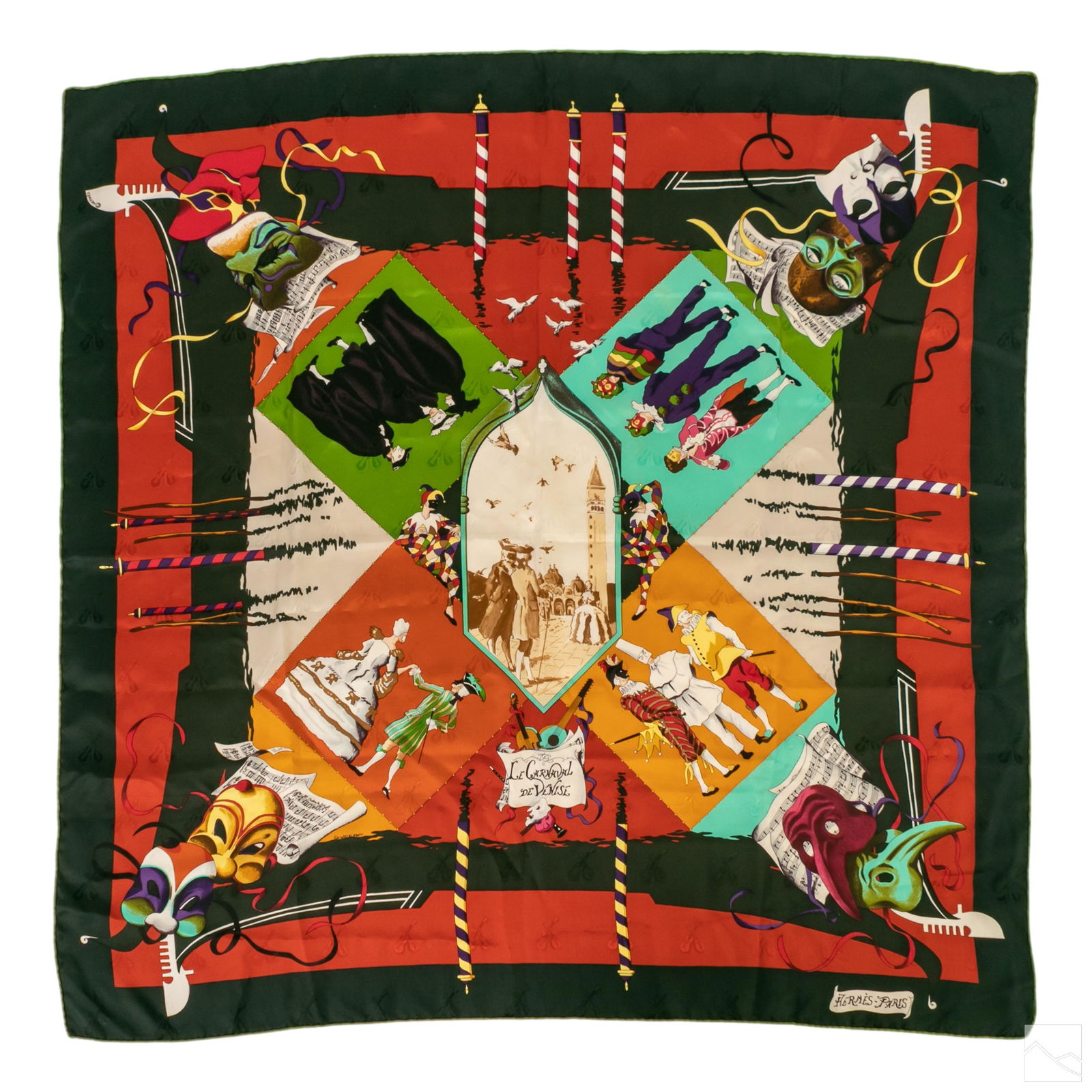 Hermes Paris Designer Carnival 35"x35" Silk Scarf (1 of 3)