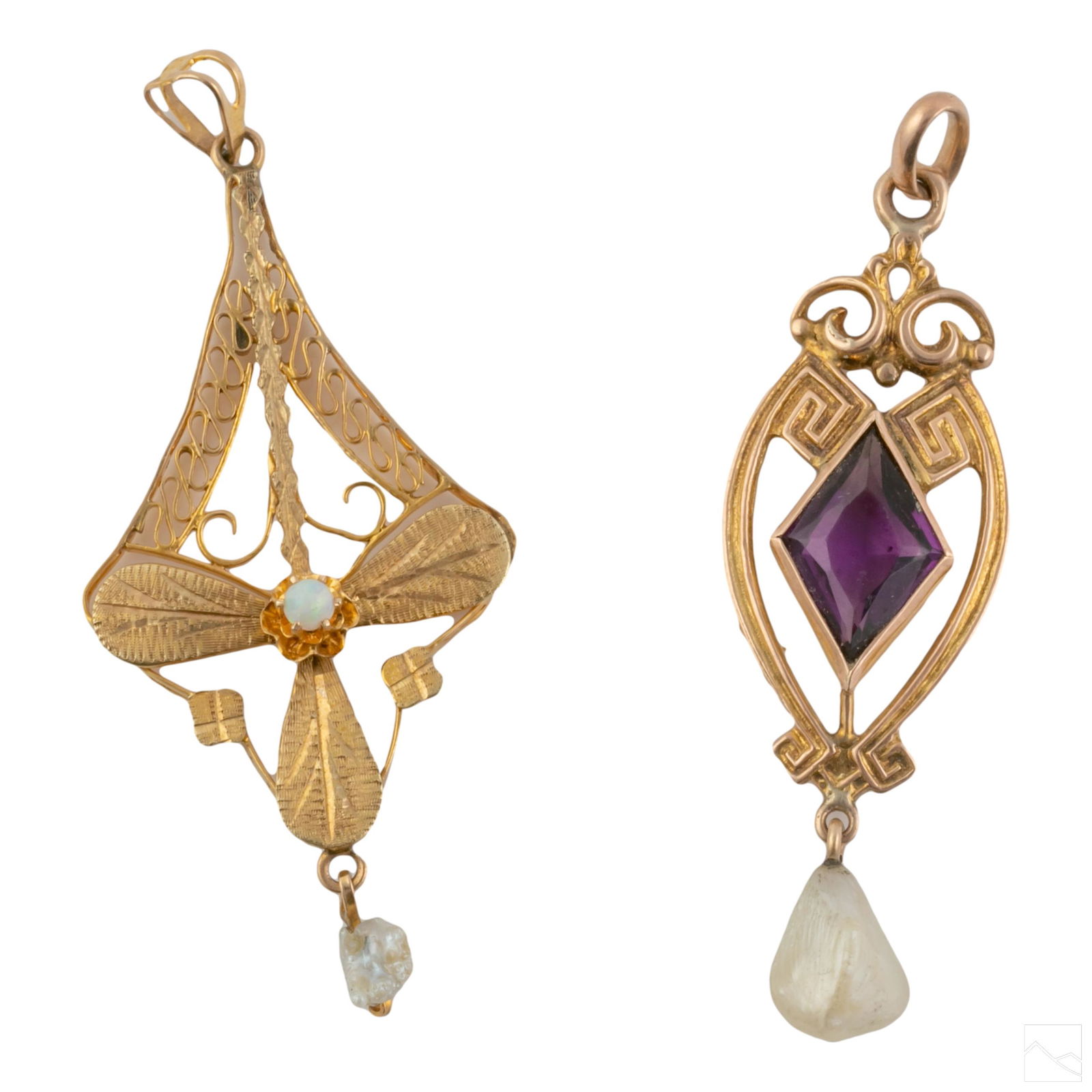 14K Gold Antique and Art Nouveau Jewelry Pendants (1 of 5)