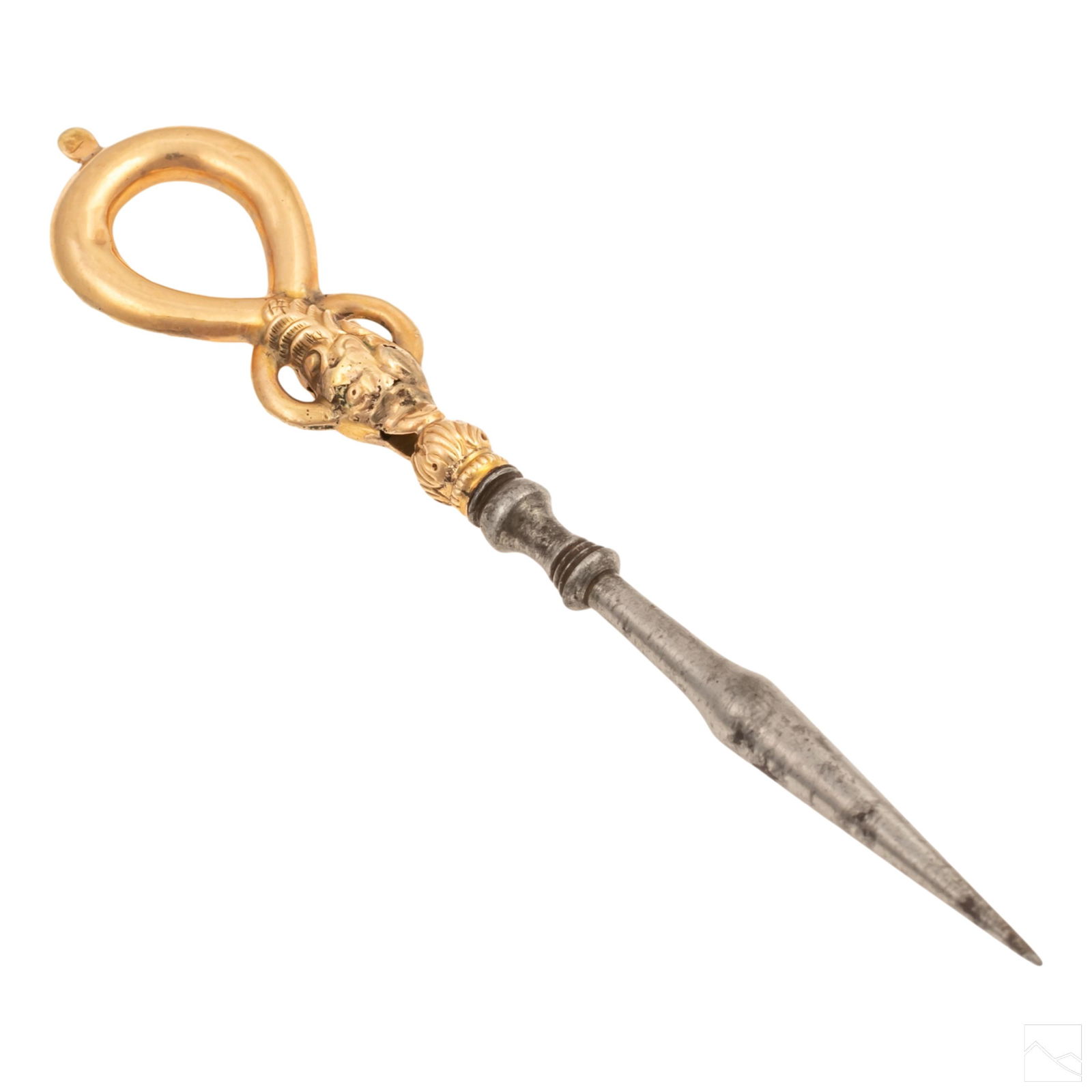 14K Gold & Steel Antique Snake Thread Puller Punch (1 of 3)