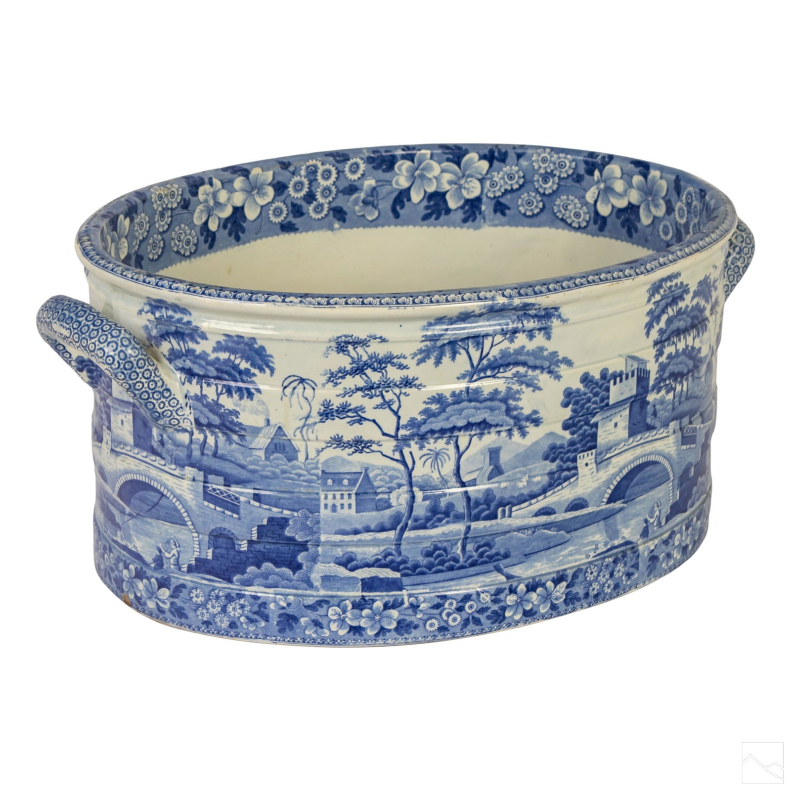 Spode Antique TOWER Transfer Decorated Foot Bath (1 of 7)