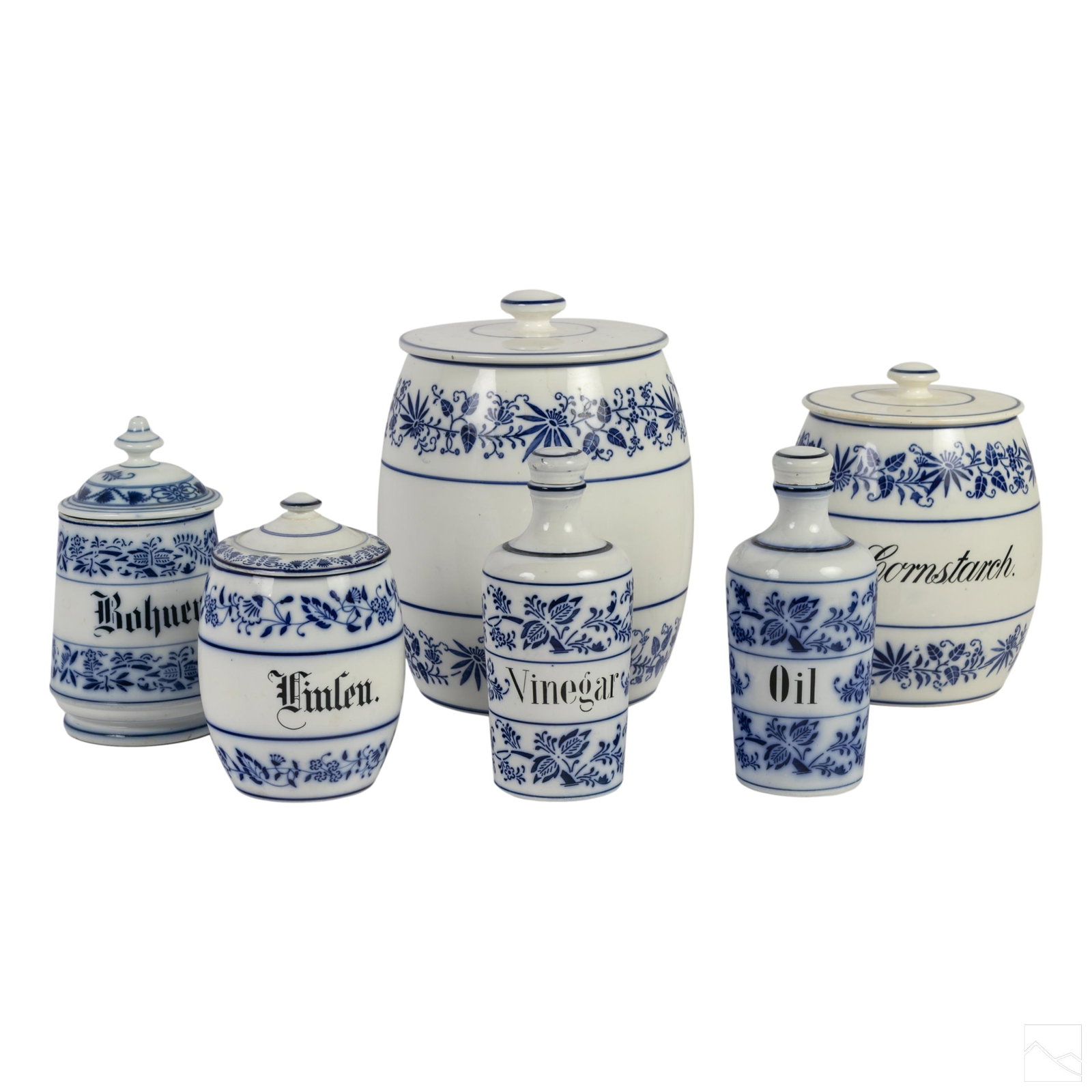 German Antique Porcelain Barrel Jar Containers LOT (1 of 8)