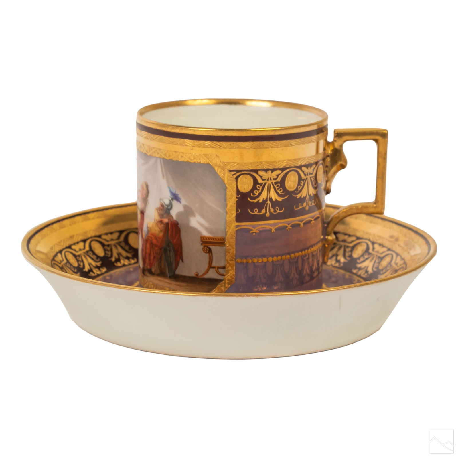 Royal Vienna Antique Porcelain Tea Cup, Saucer Set (1 of 5)