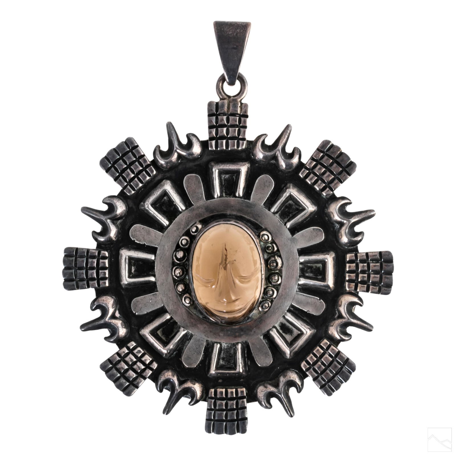 Los Ballesteros Sterling Silver Topaz Face Pendant (1 of 5)