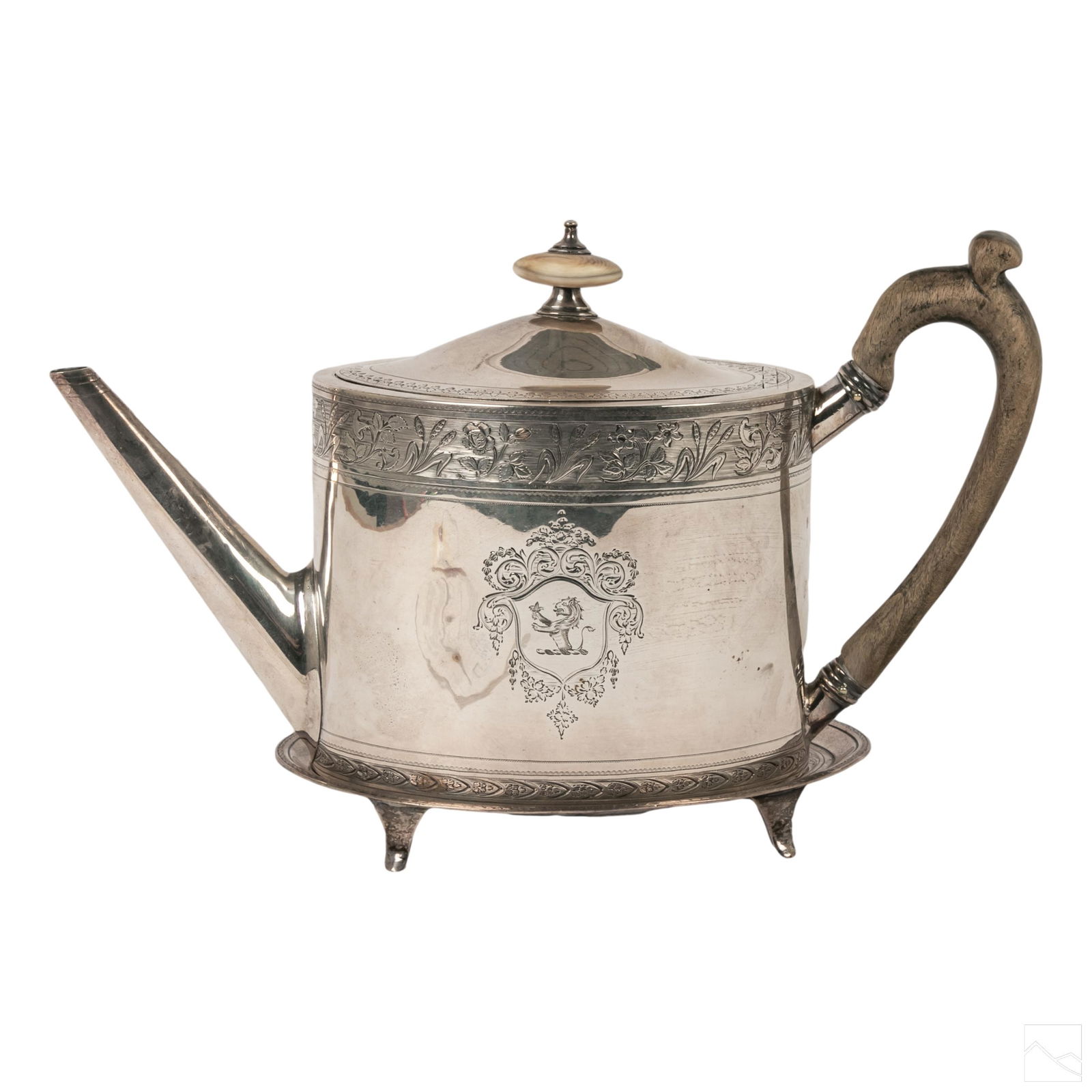 Georgian English Sterling Silver Teapot with Stand (1 of 5)