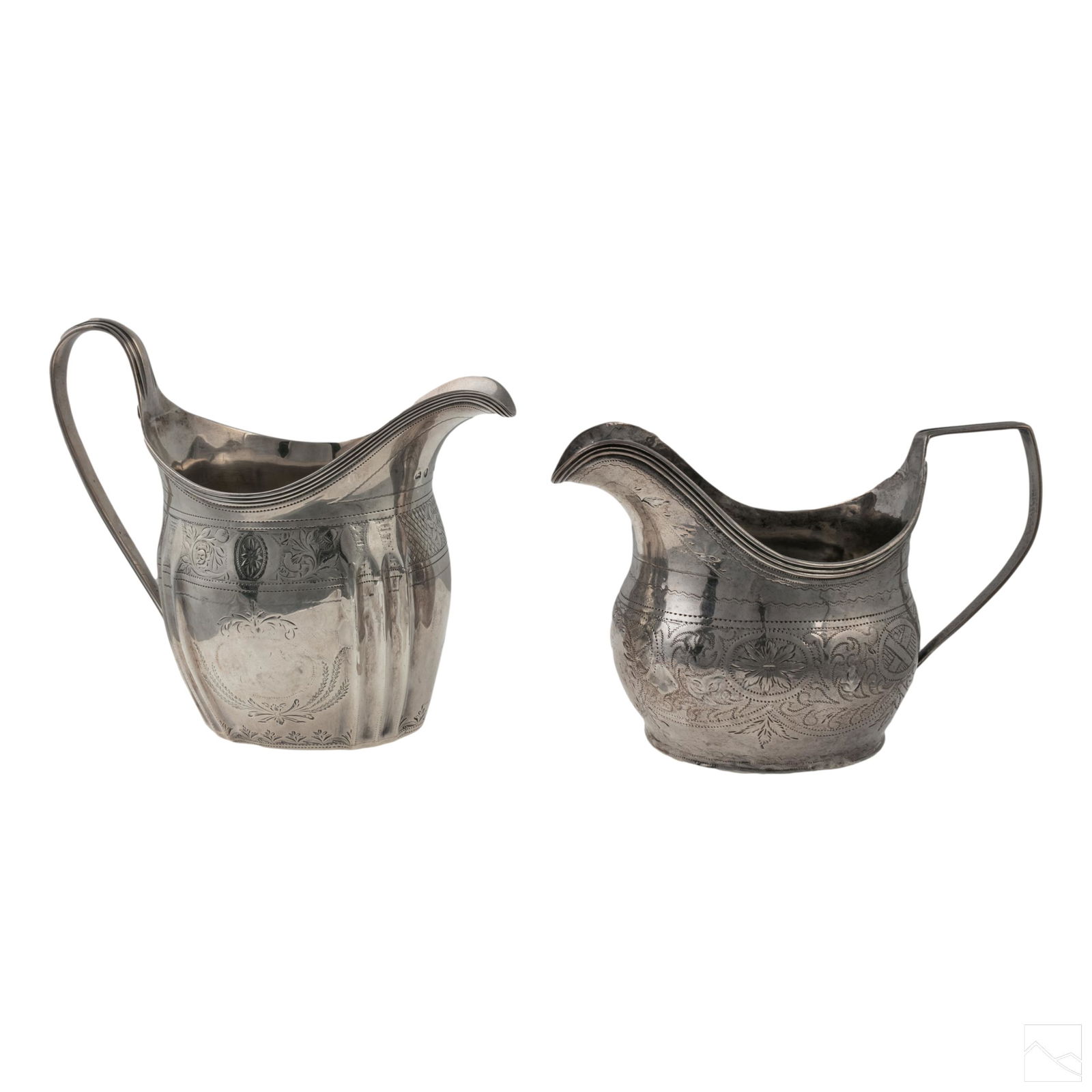 English Sterling Silver Antique Milk & Cream Jugs (1 of 4)