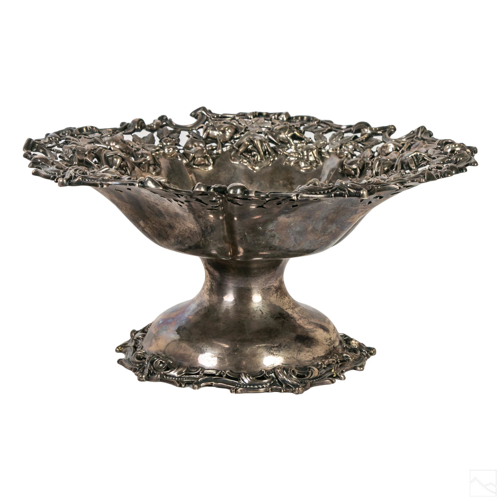 Antique Art Nouveau Sterling Silver Compote 652g (1 of 6)