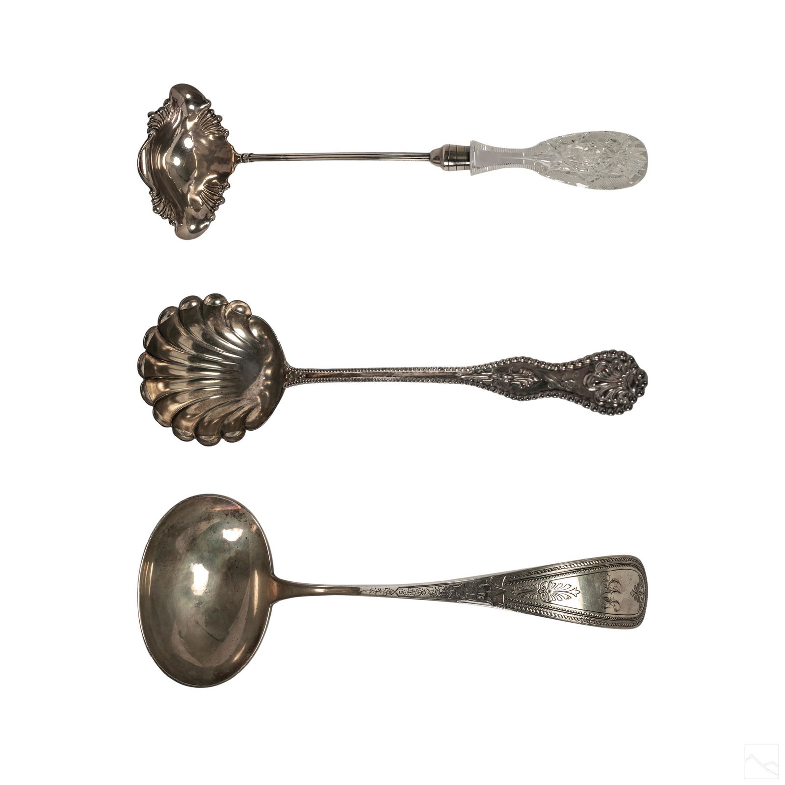 Bergen Bigelow Antique Hallmark Silver Ladles 765g (1 of 5)