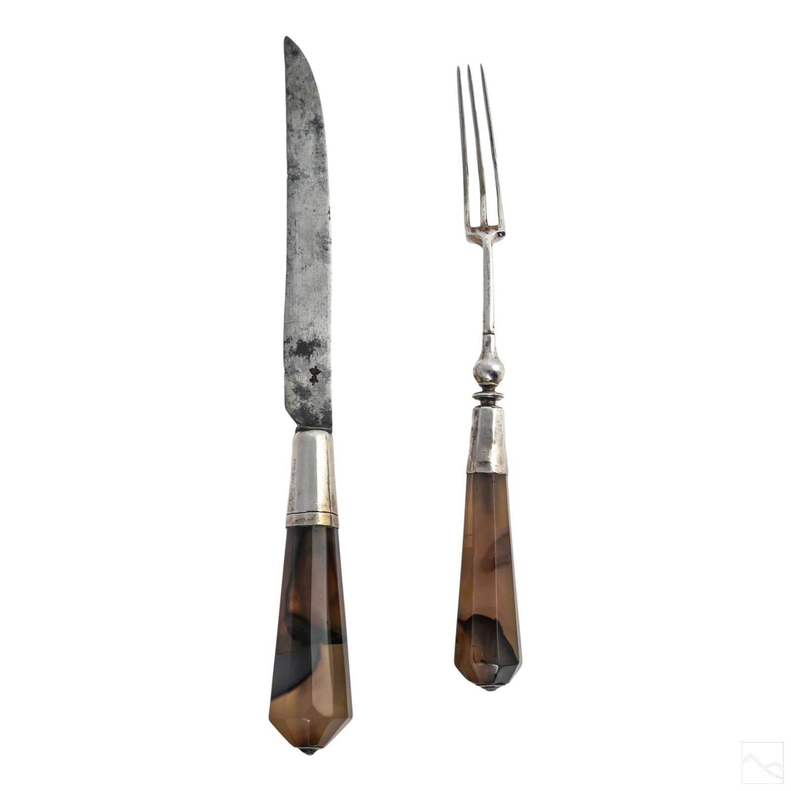Continental 925 Silver & Agate Knife and Fork Set (1 of 5)