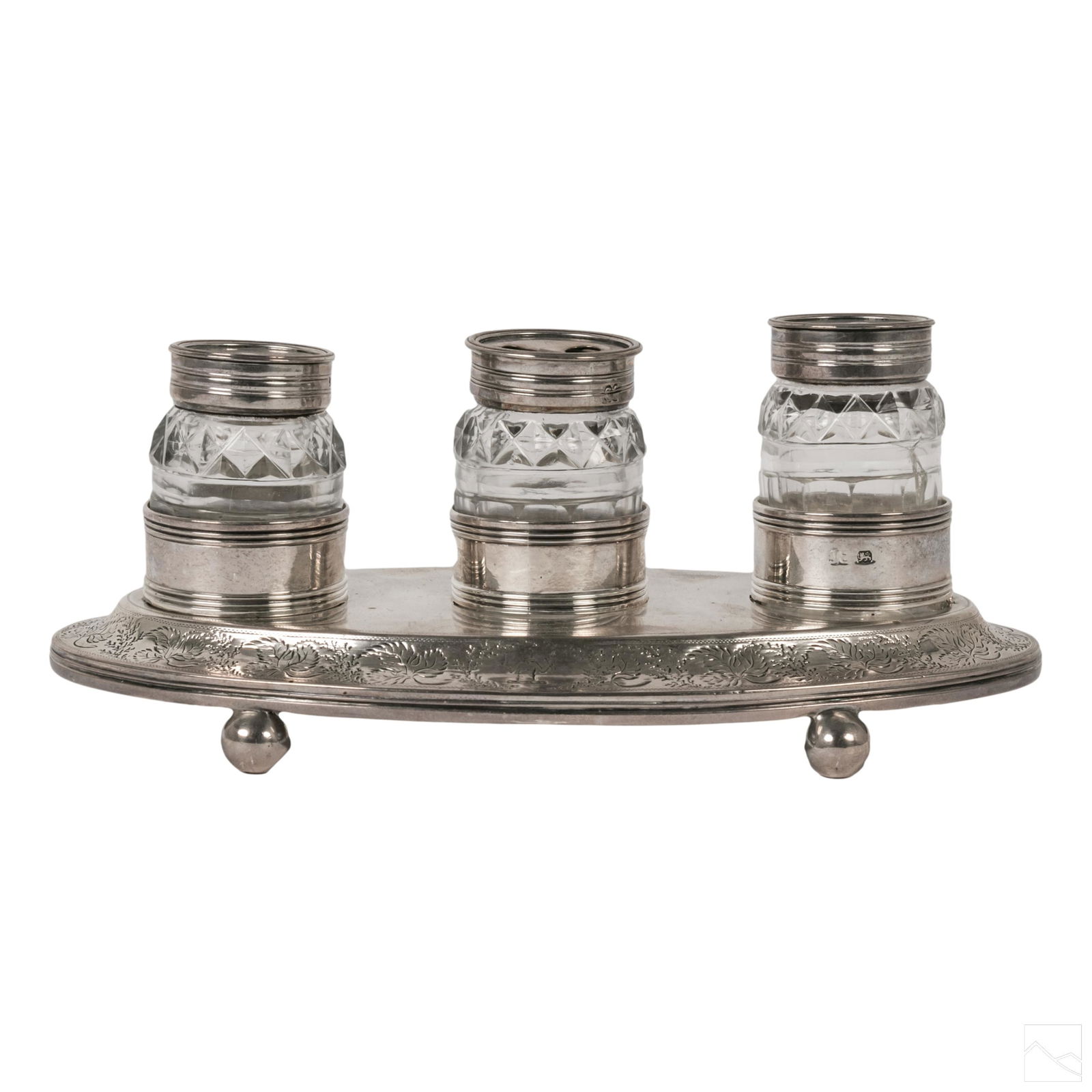 John Emes English Regency Sterling Silver Ink Well (1 of 5)