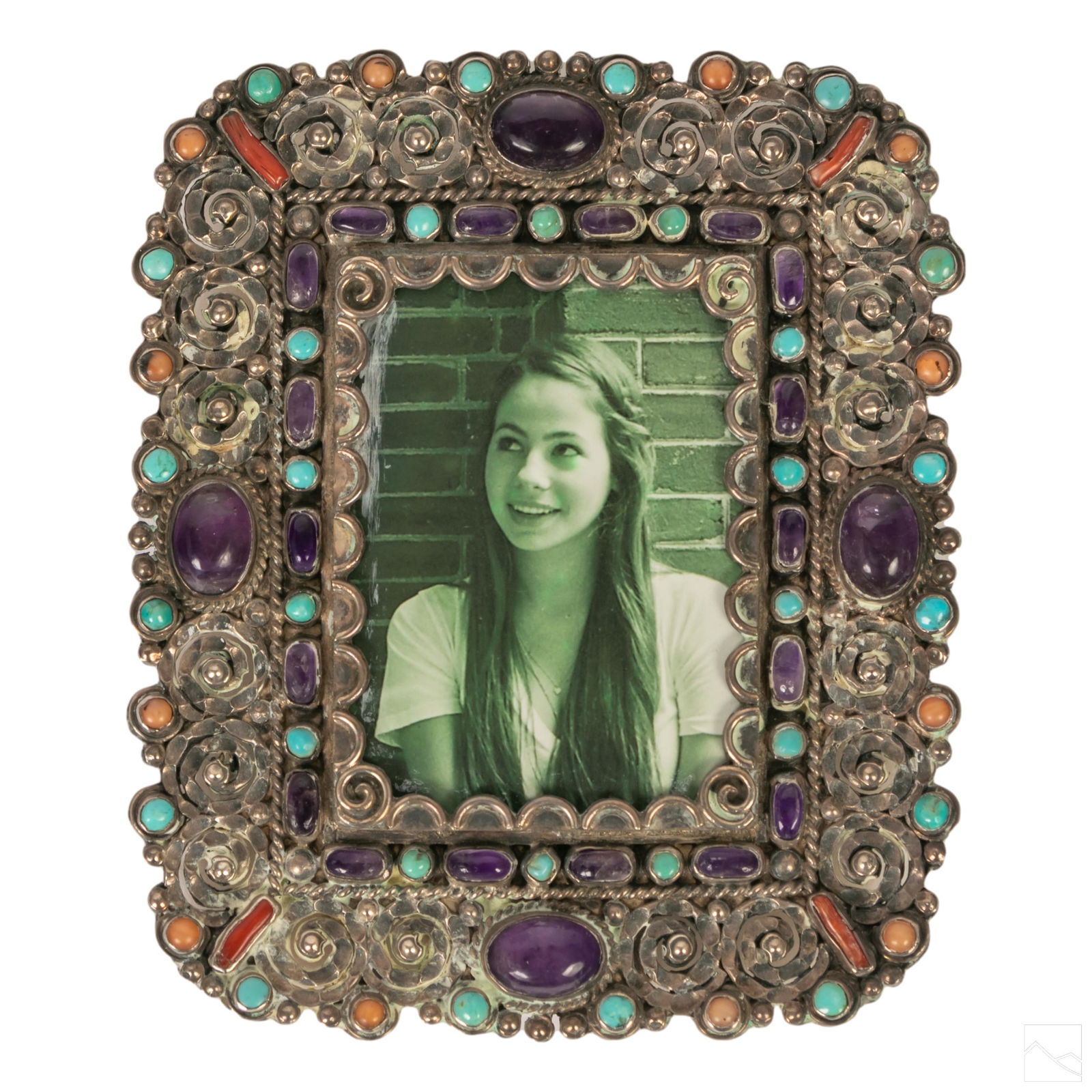 Sterling Silver Bejeweled Picture Photo Frame 75g (1 of 4)