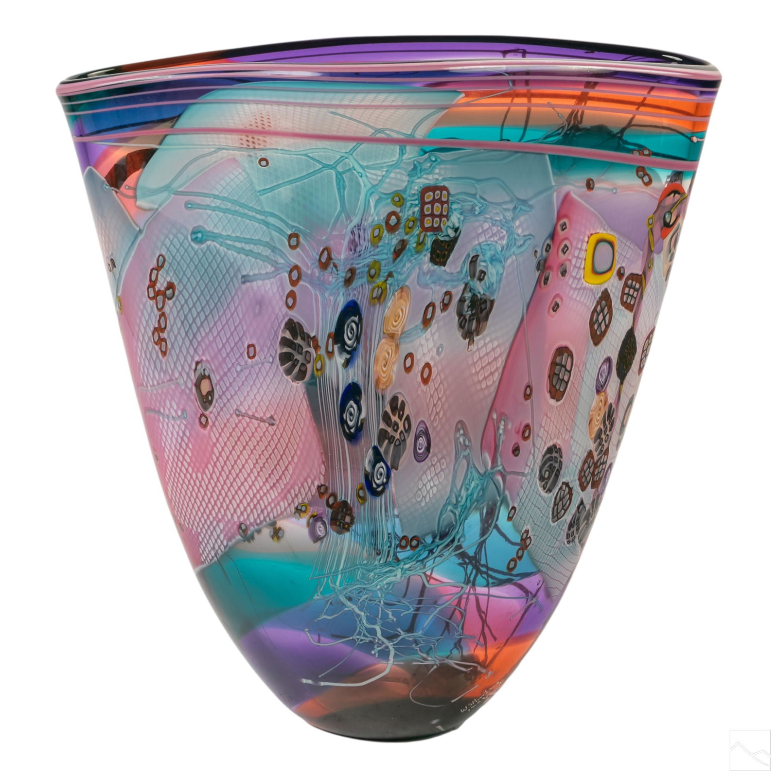 Wes Hunting Millefiori Studio Art Glass 16" Vase (1 of 5)