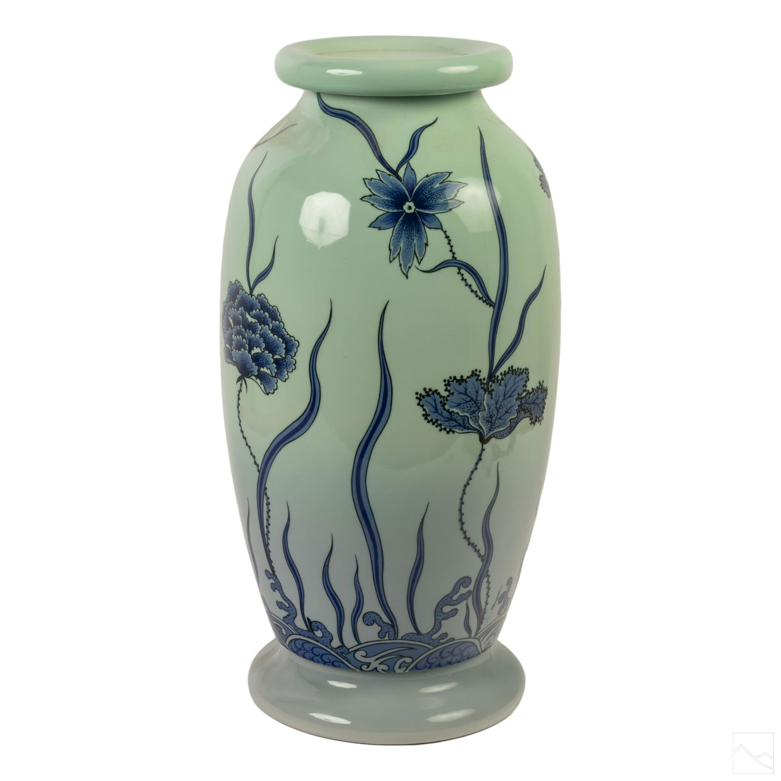 Giulia Mangani Italian Blue Floral Porcelain Vase (1 of 6)