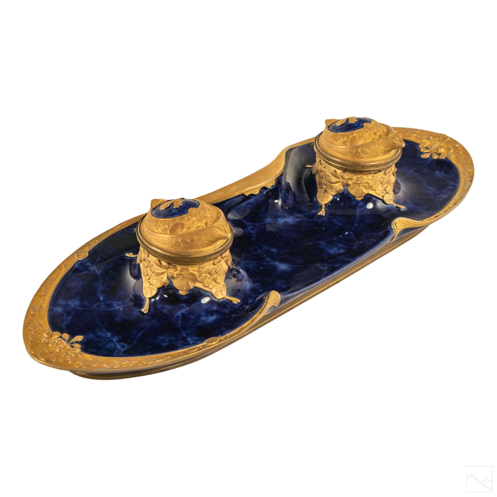 Paul Louchet Art Nouveau Porcelain Bronze Inkwell (1 of 4)