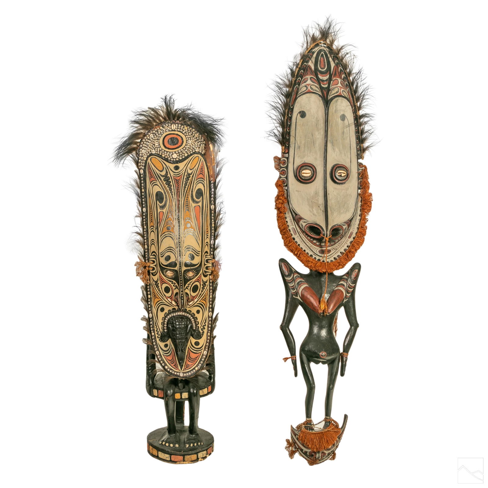 Papua New Guinea Tribal 70" Carved Wood Sculptures (1 of 6)