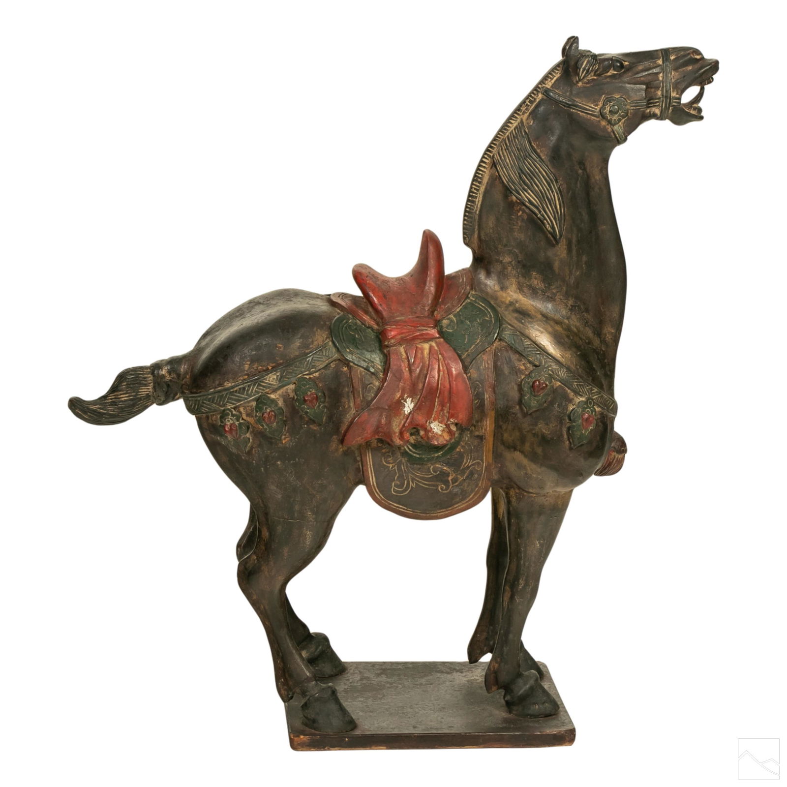 Chinese Painted Carved Wood Tang Horse Sculpture (1 of 6)