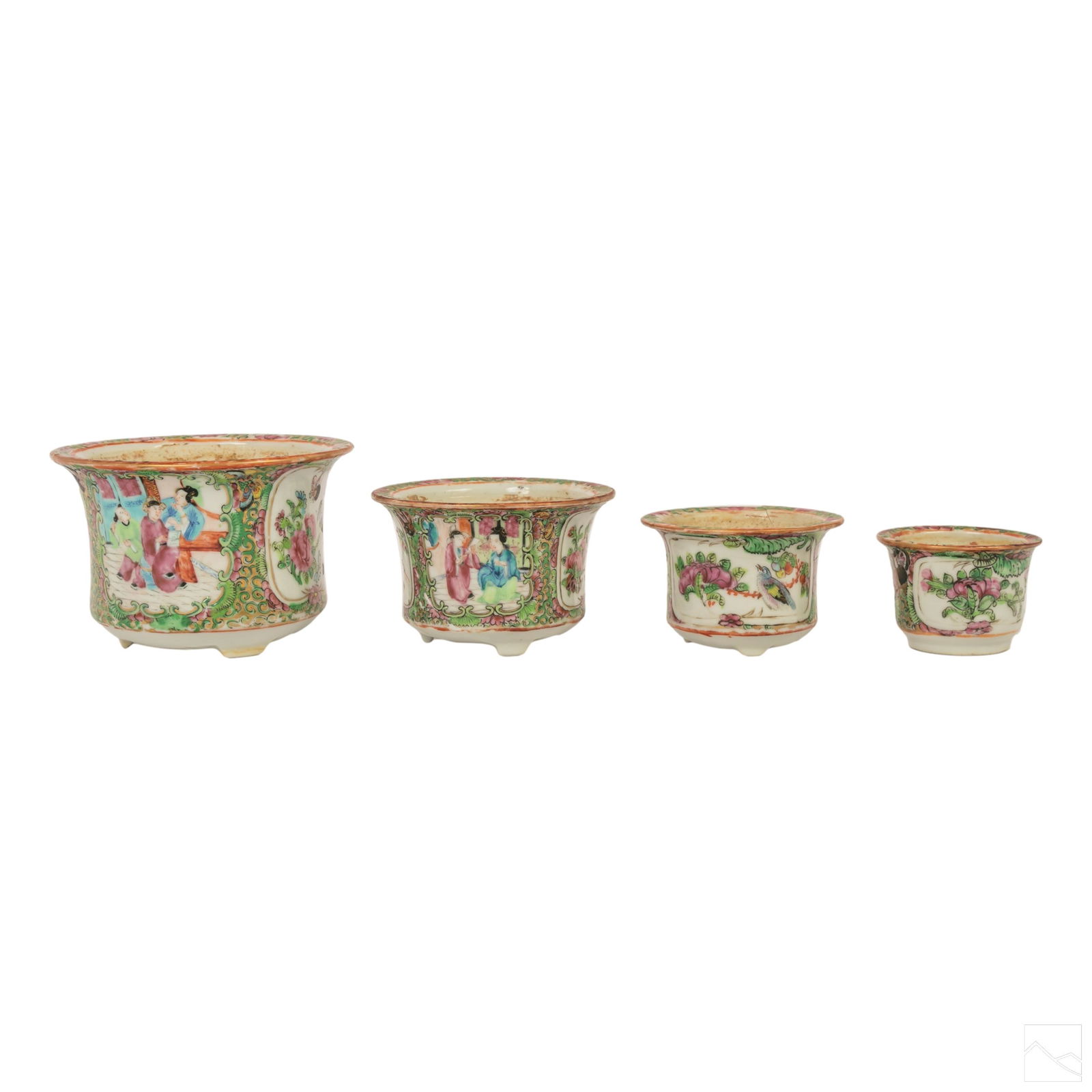 Chinese Famille Medallion Porcelain Nesting Bowls (1 of 6)