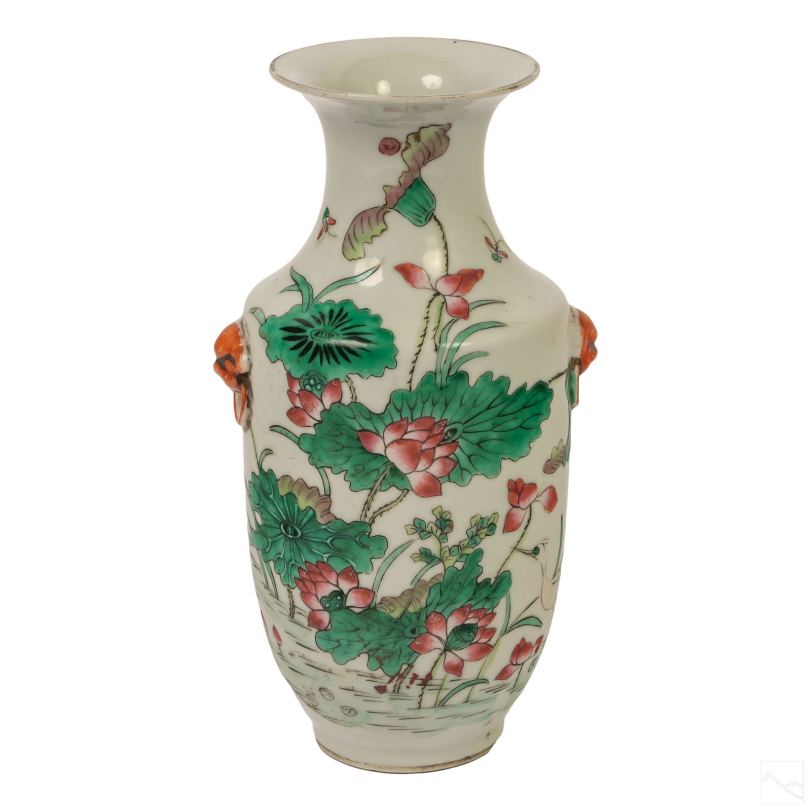 Chinese Famille Rose Porcelain Foo Dog Floral Vase (1 of 6)