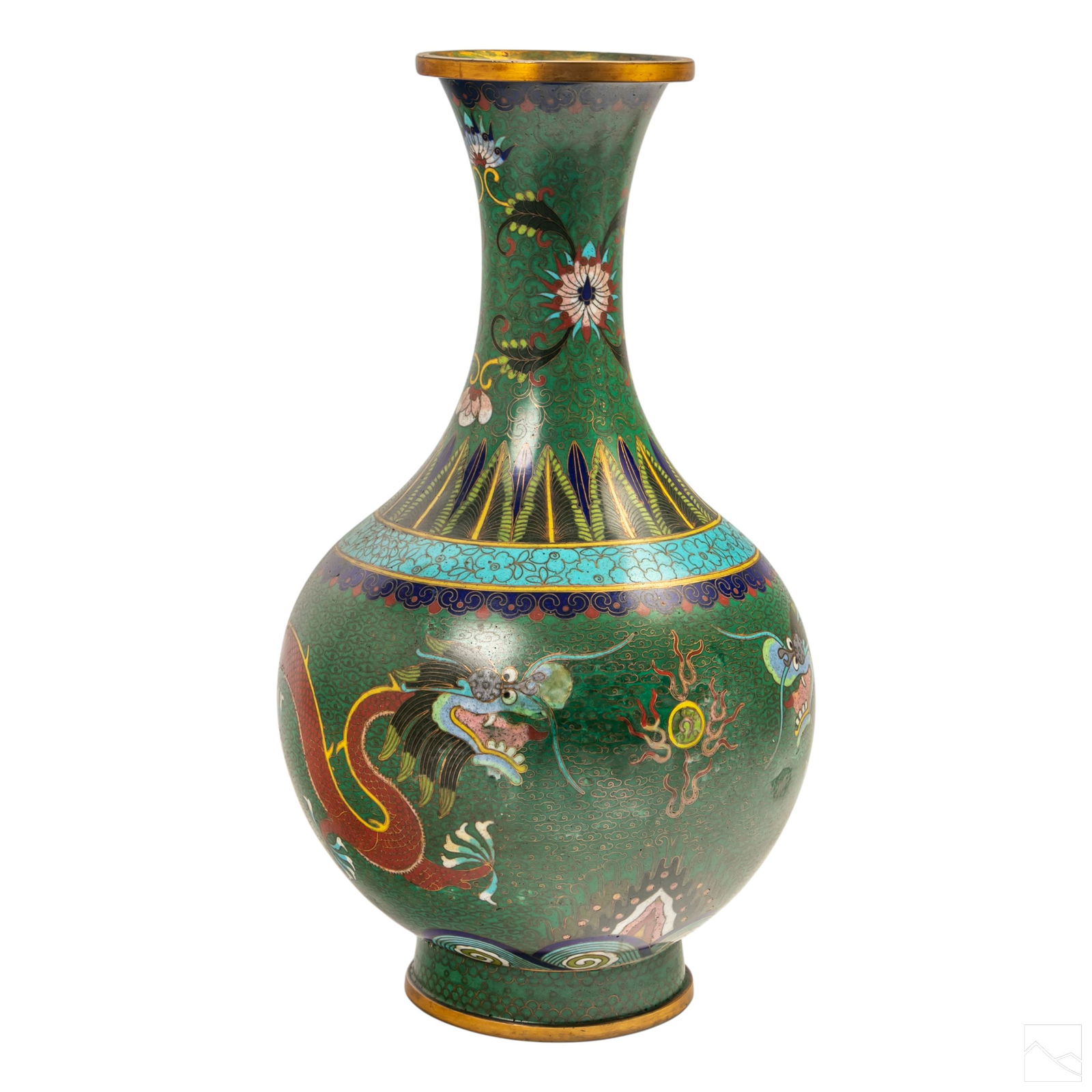 Chinese Five Toed Dragon Cloisonne Enamel 15" Vase (1 of 6)