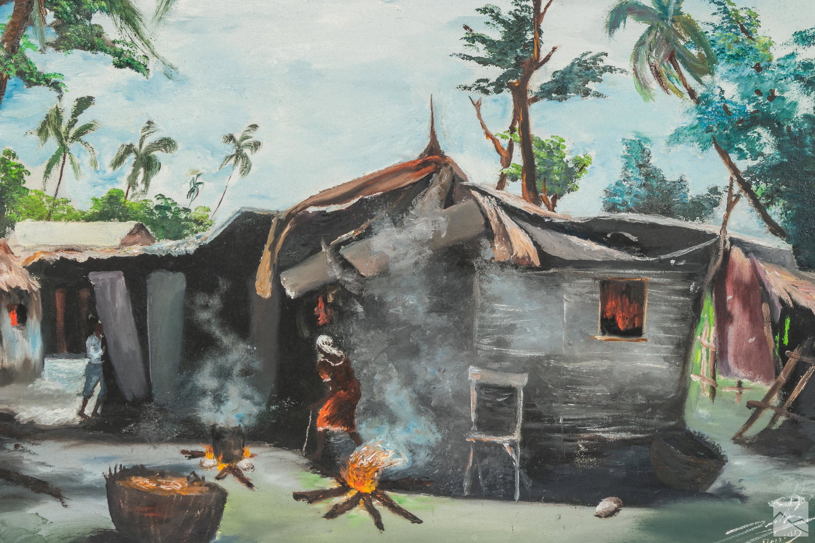 Louverture Poisson 1914-1985 Haitian Folk Painting (1 of 4)