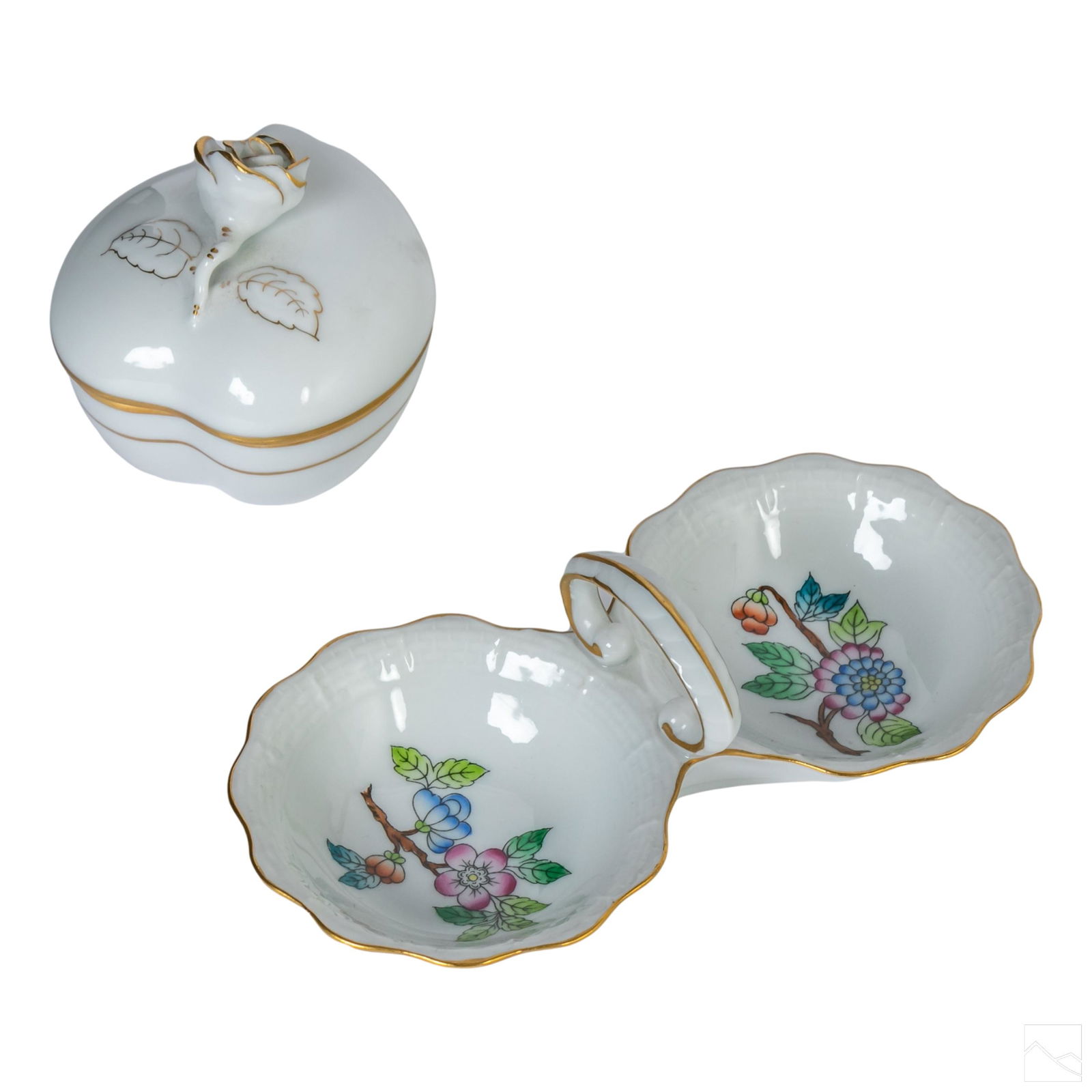 Herend Porcelain Floral Trinket Dish Tray and Box (1 of 7)