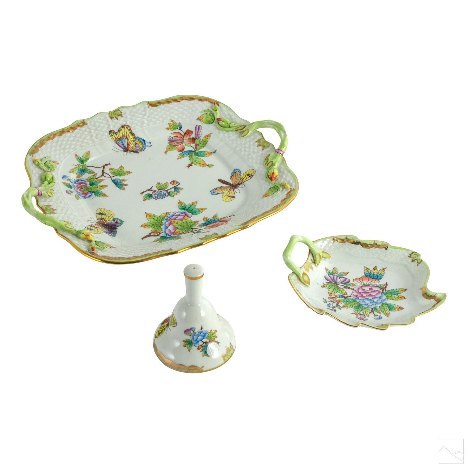 Herend Queen Victoria Porcelain Plate and Bell LOT (1 of 8)