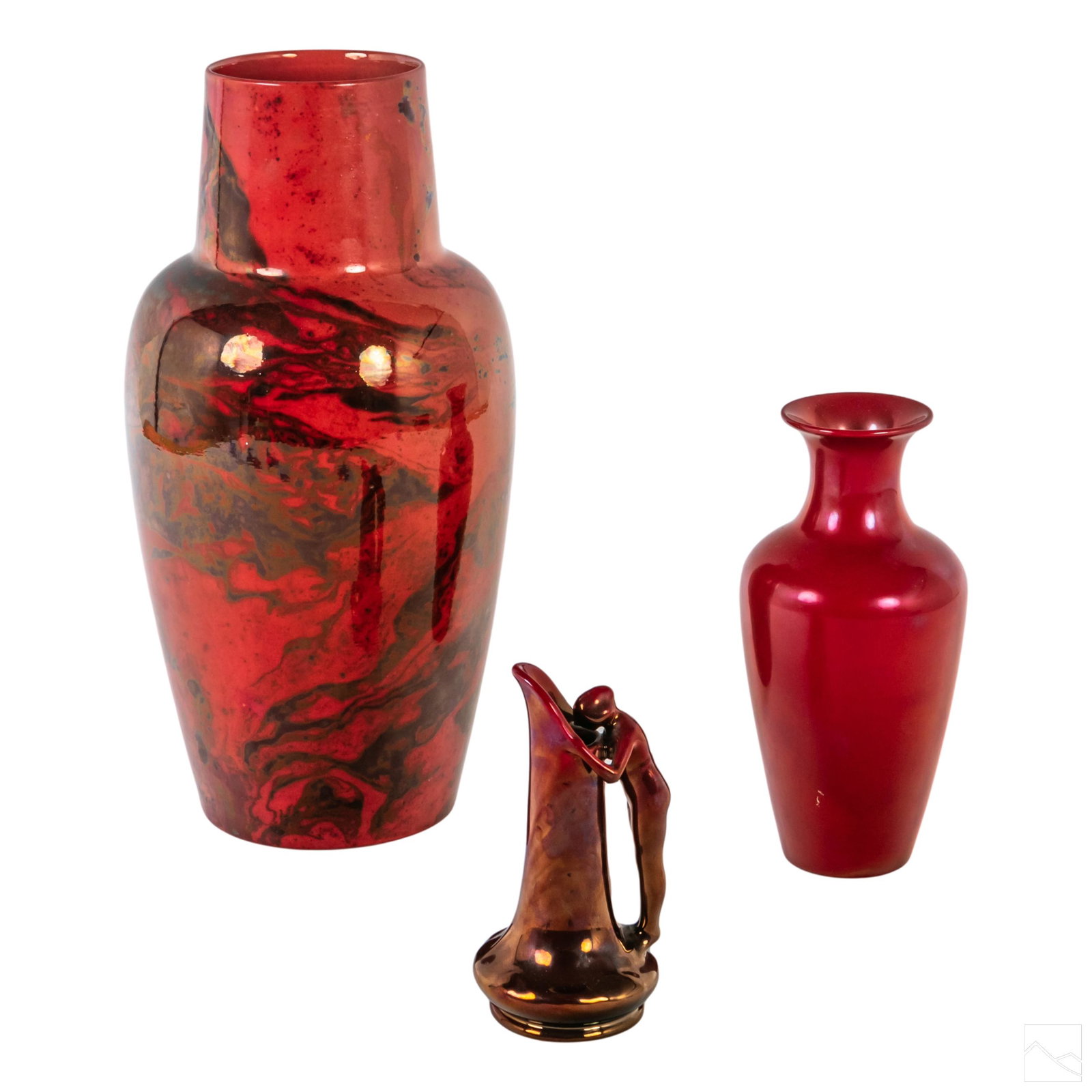 Zsolnay Hungarian Red Porcelain Figural Vases LOT (1 of 7)