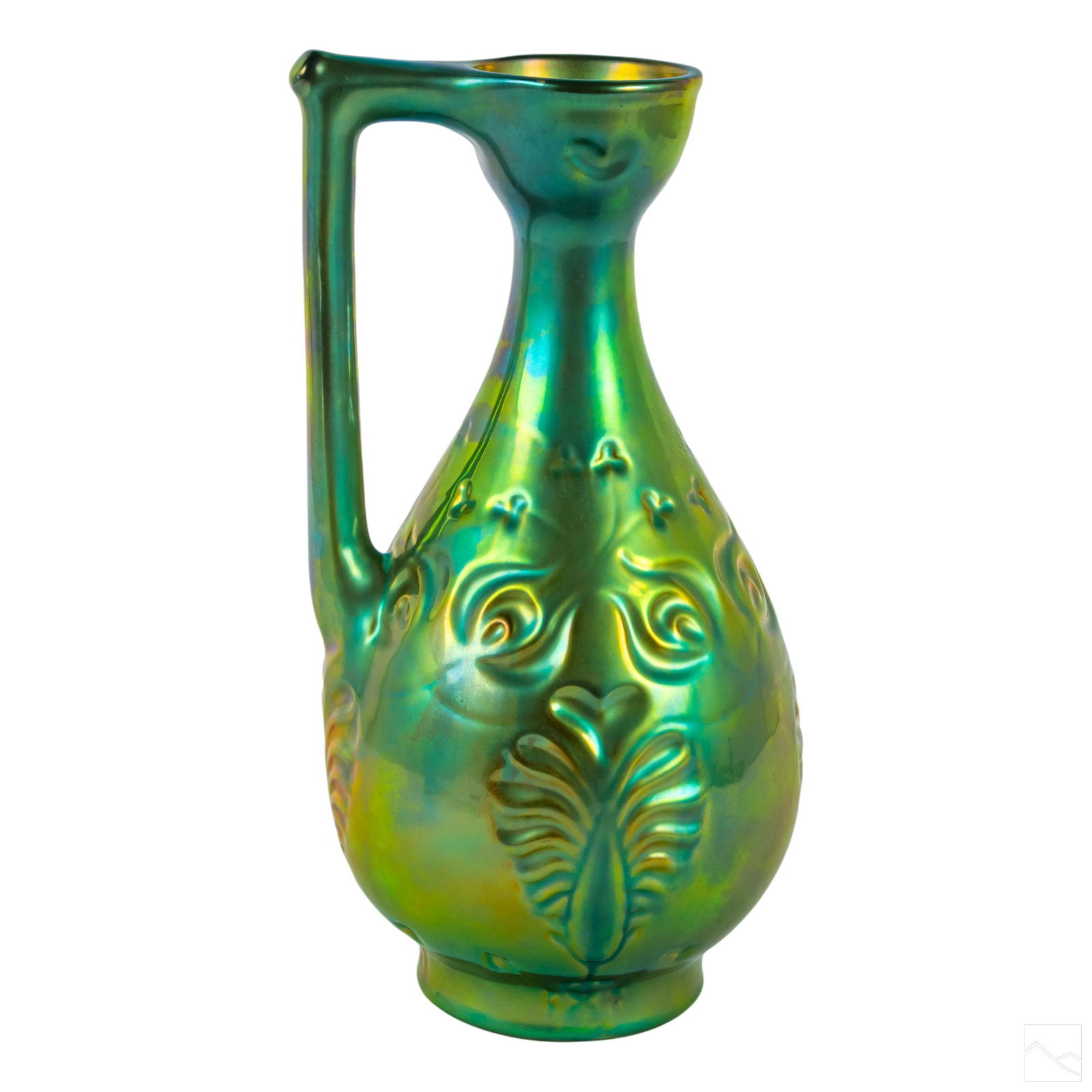 Zsolnay Hungary Green Eosin Porcelain Ewer Pitcher (1 of 4)