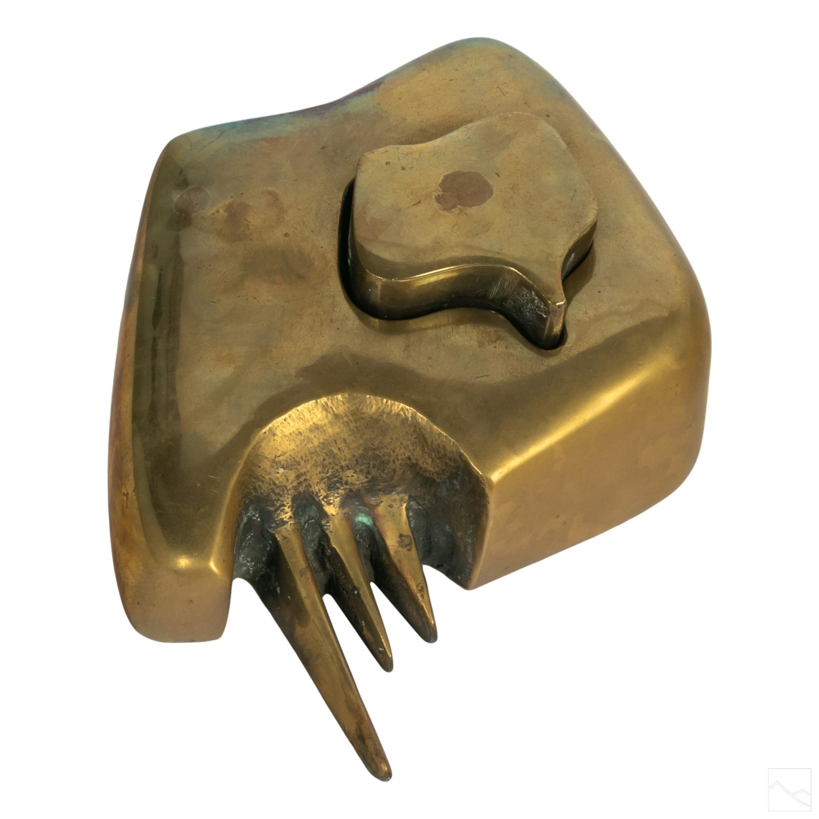 Aharon Bezalel 1926-2012 Abstract Bronze Sculpture: Aharon Bezalel (Israeli, 1926-2012). Abstract bronze sculpture with enclosed geometric star shaped element. Initial A.B. 1978 on side. Limited edition 5/9. SHIPPING Hill Auction Gallery will offer in-