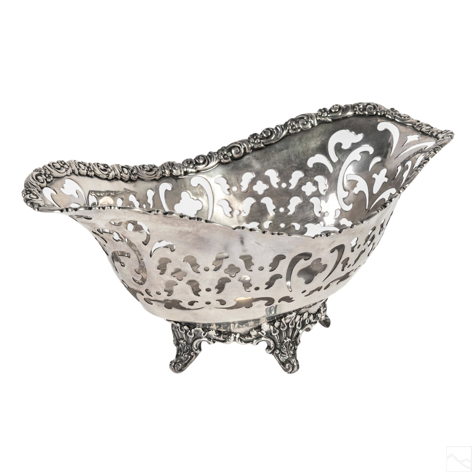 Tiffany Sterling Silver Pierced Candy Basket 178g. (1 of 4)