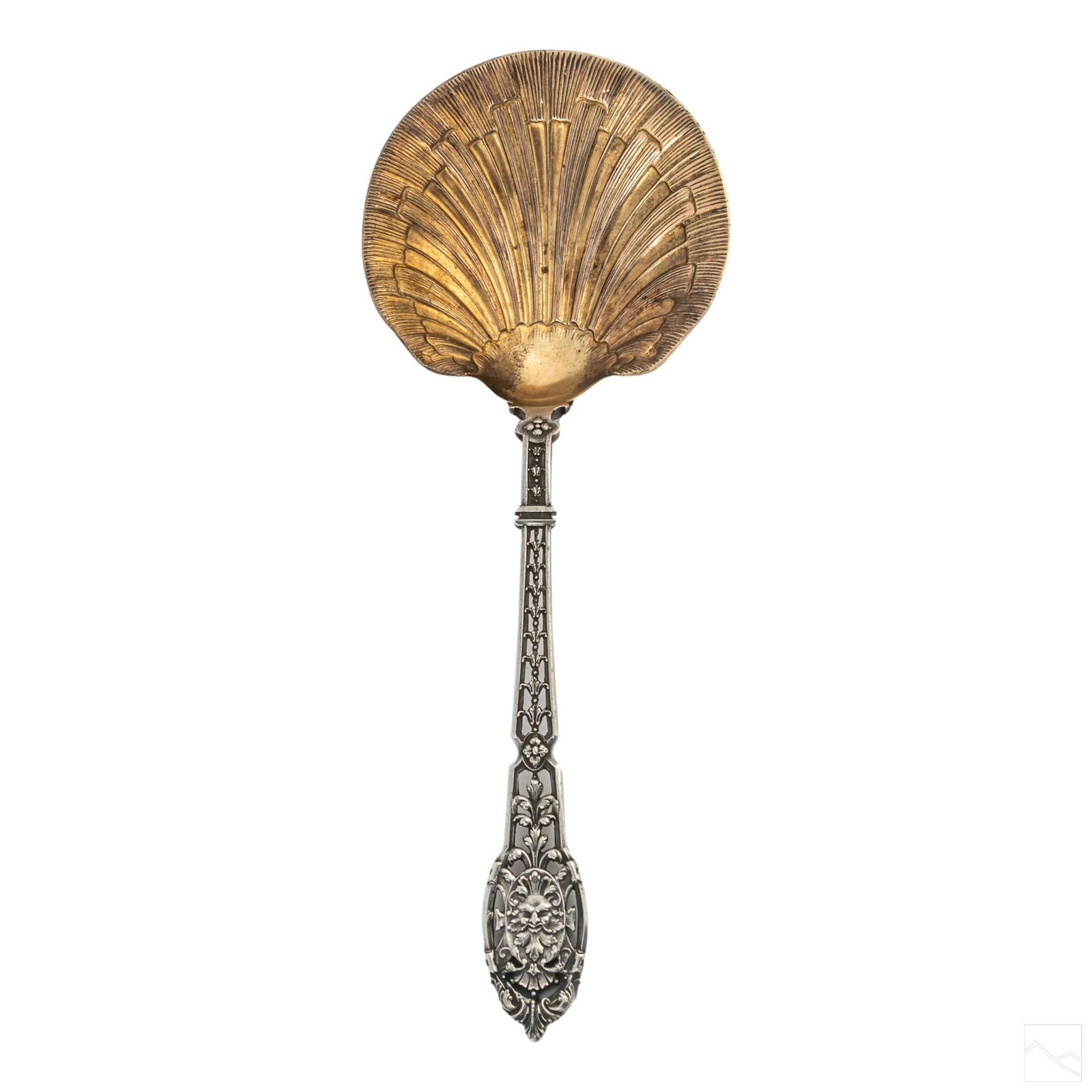 French Sterling Silver Vermeil Scoop Spoon 104g. (1 of 4)