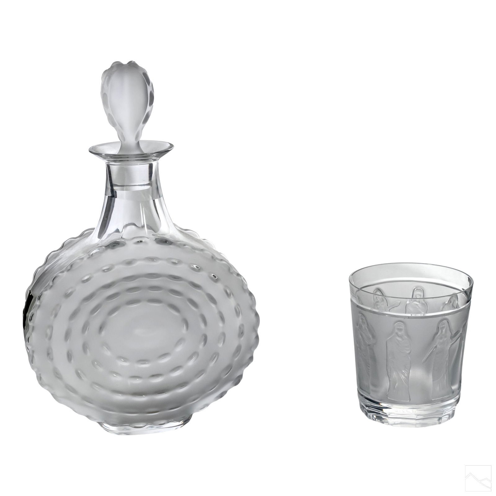 Lalique French Art Glass Parme Decanter & Tumbler (1 of 7)