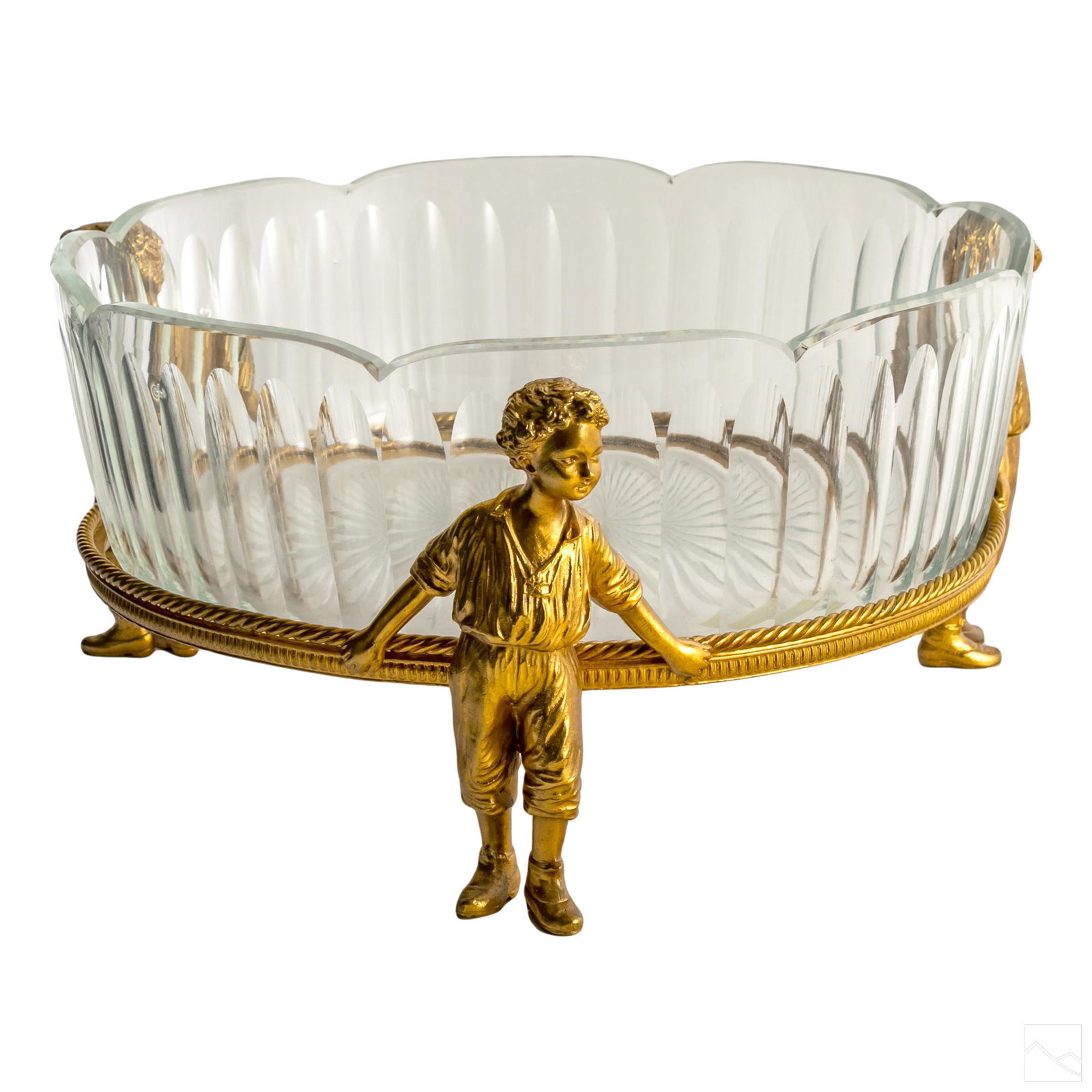 Baccarat Style Bronze Figural Crystal Centerpiece (1 of 4)