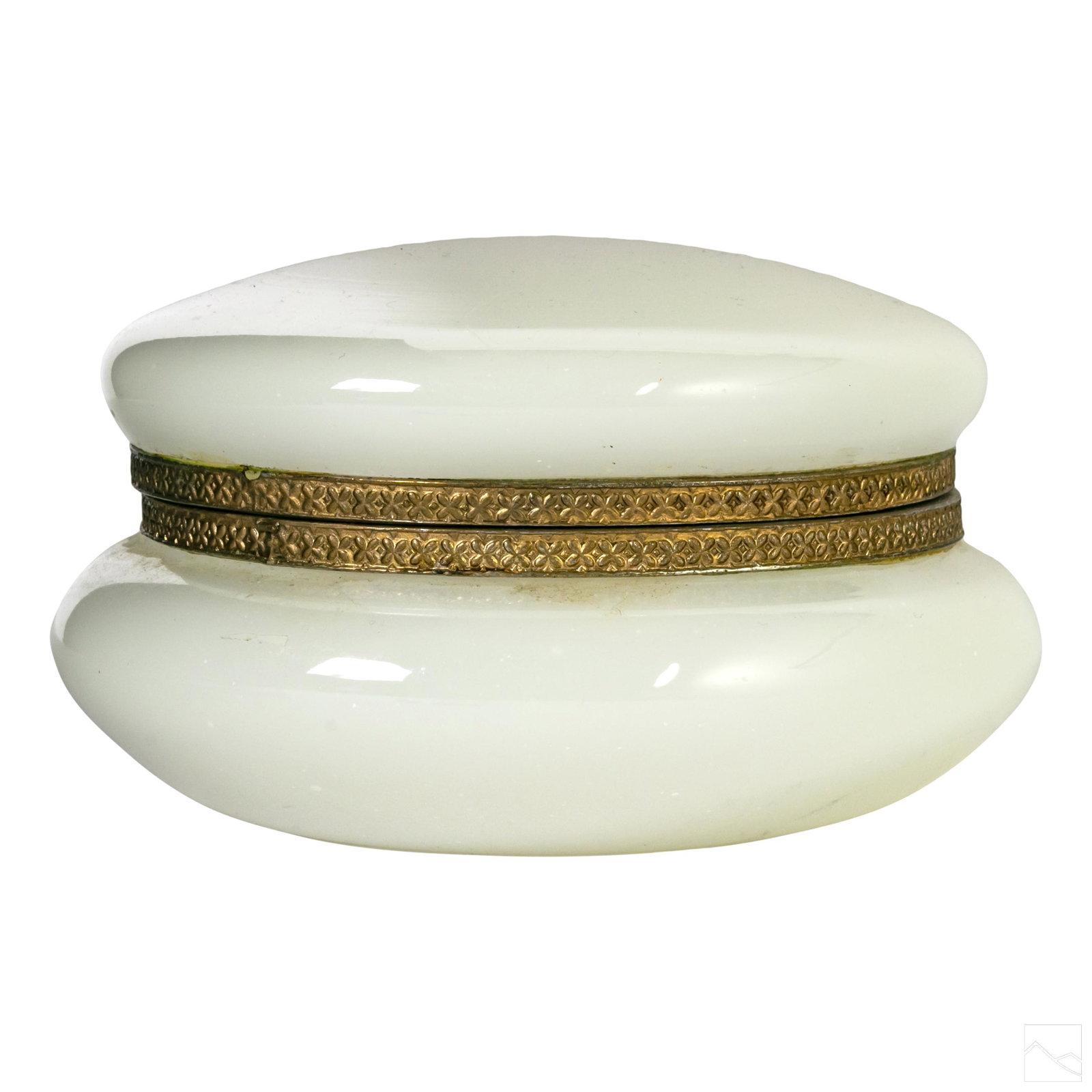 French White Opaline Art Glass Vanity Dresser Box (1 of 4)