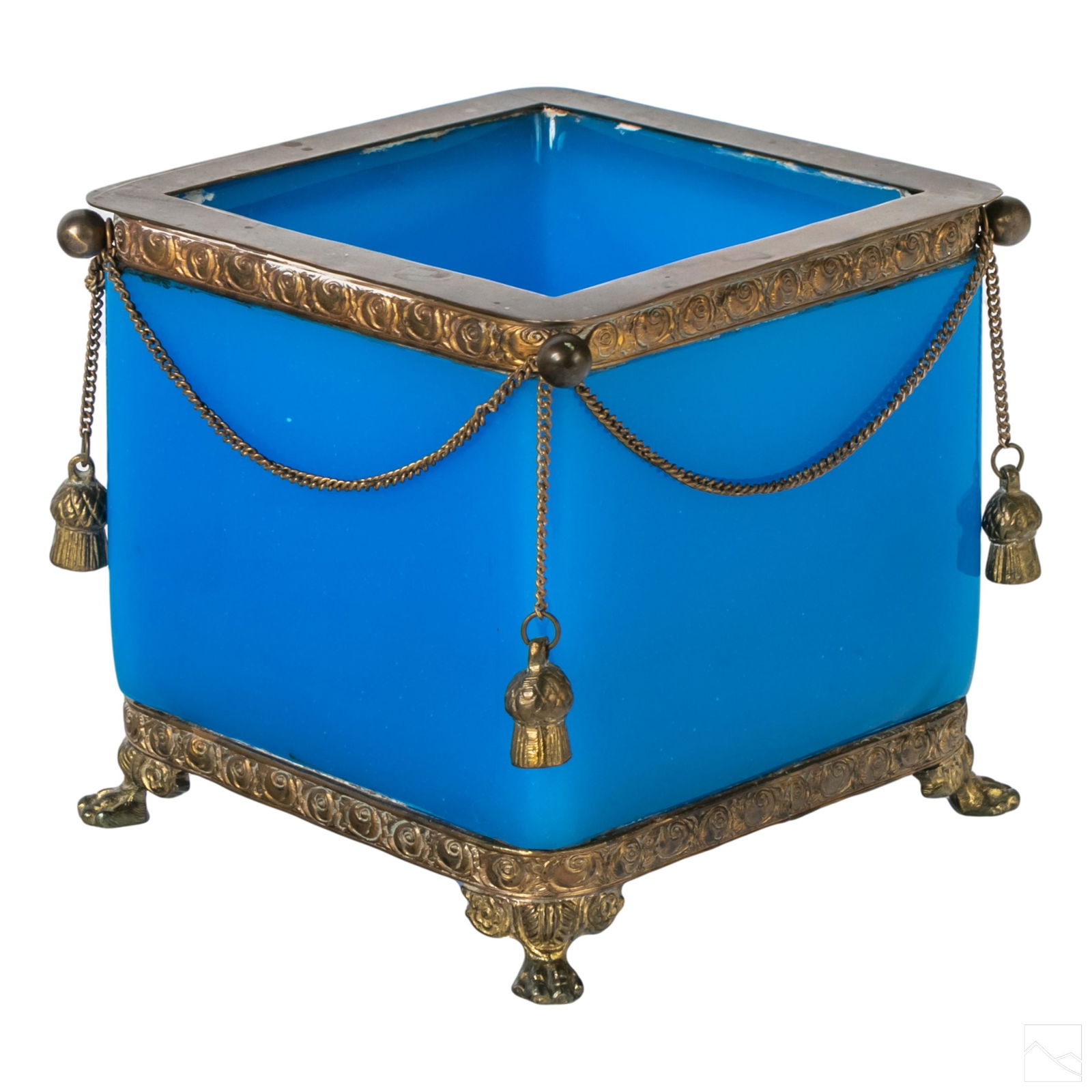 French Opaline Glass Bronze Jardiniere Planter Box (1 of 4)