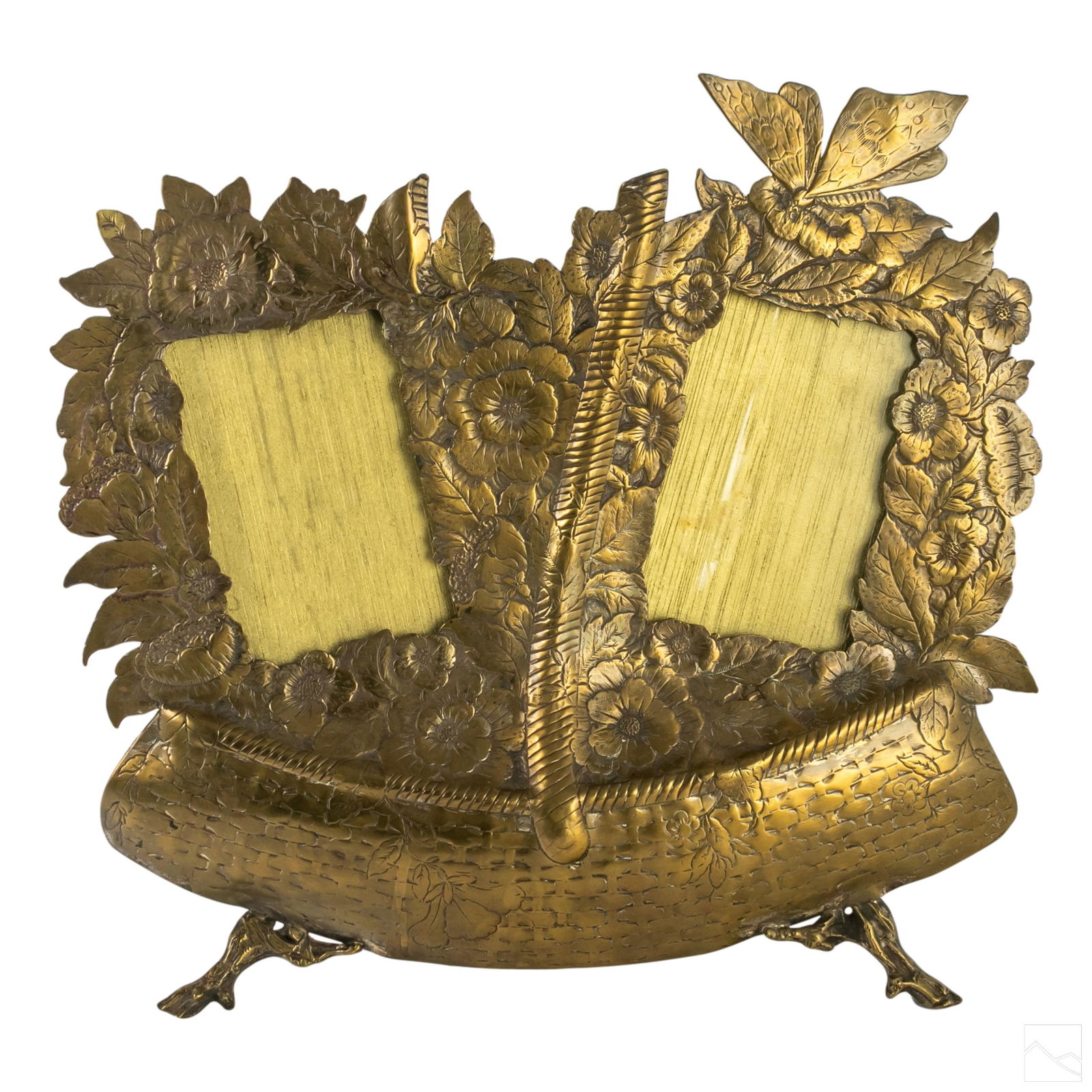 French Victorian Bronze Wedding Basket Photo Frame (1 of 4)