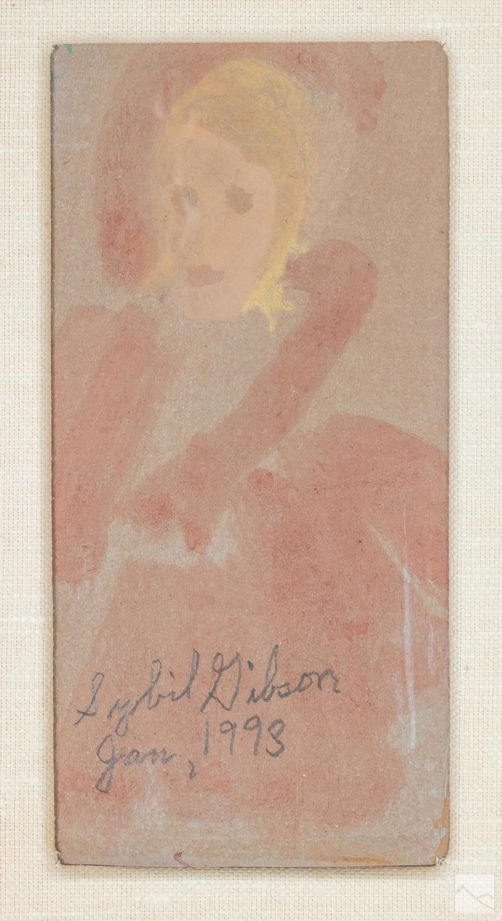 Sybil Gibson 1908-95 Portrait Watercolor Painting (1 of 4)