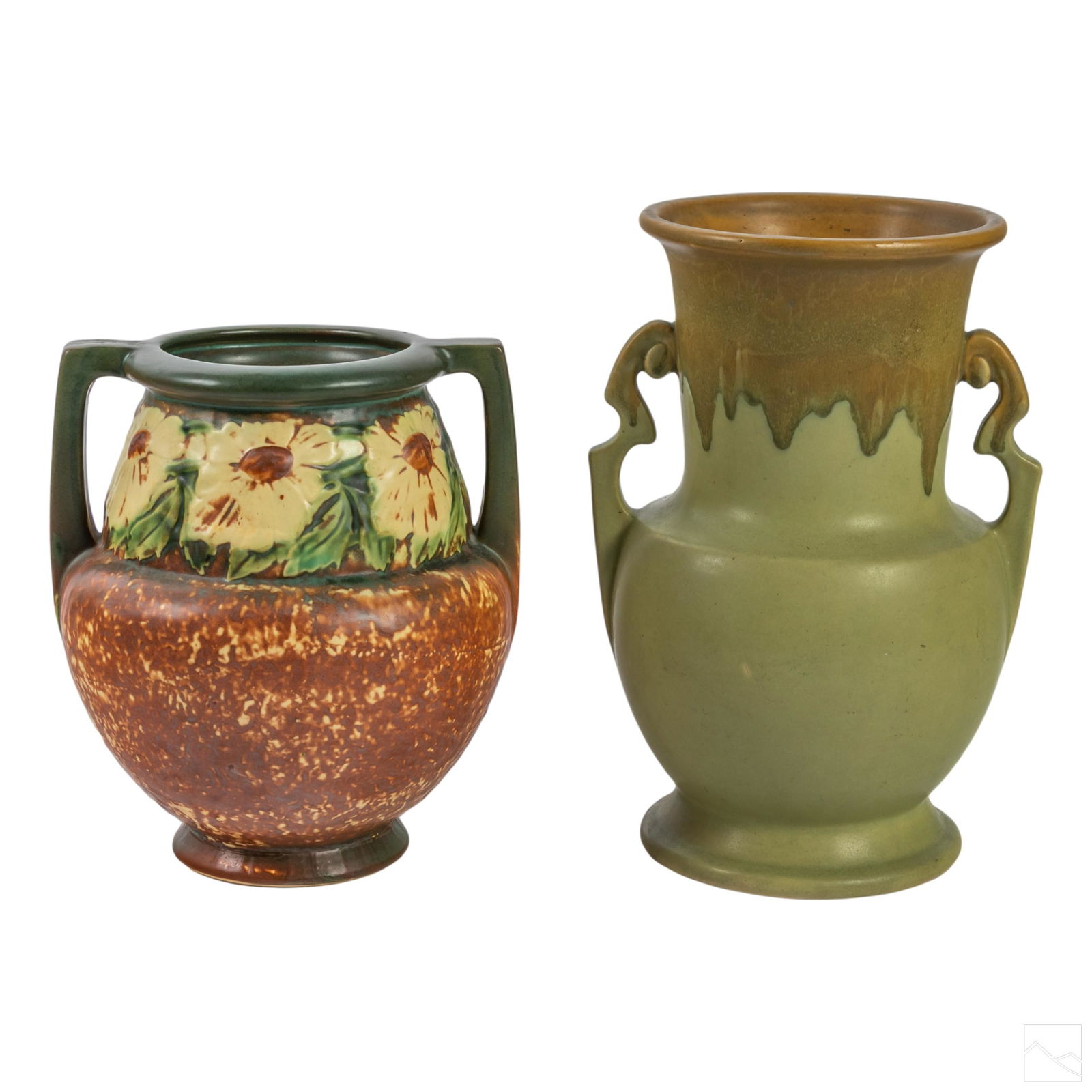 Roseville Art Pottery Carnelian and Dahlrose Vases (1 of 5)