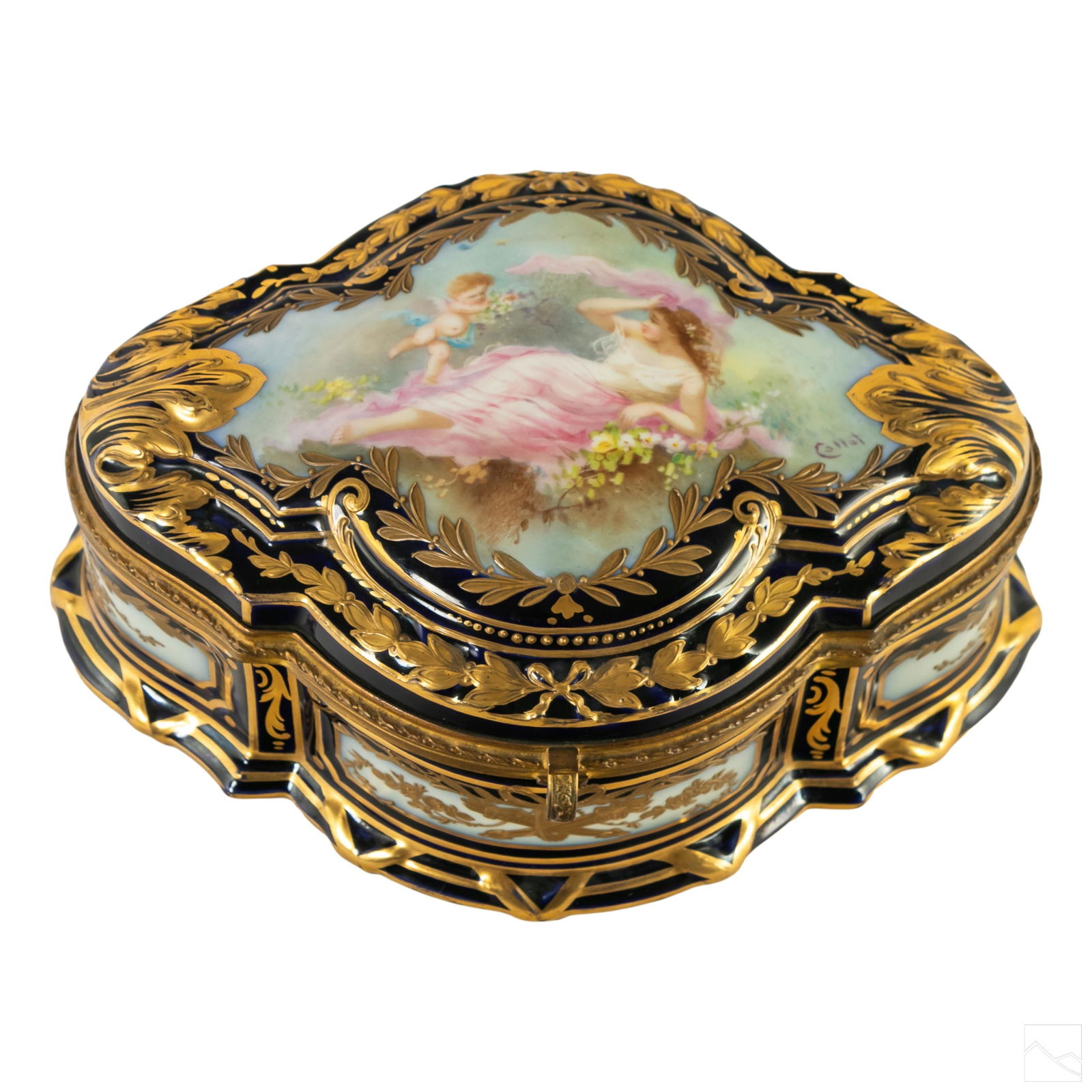 Sevres (19C.) French Porcelain Casket Dresser Box (1 of 7)