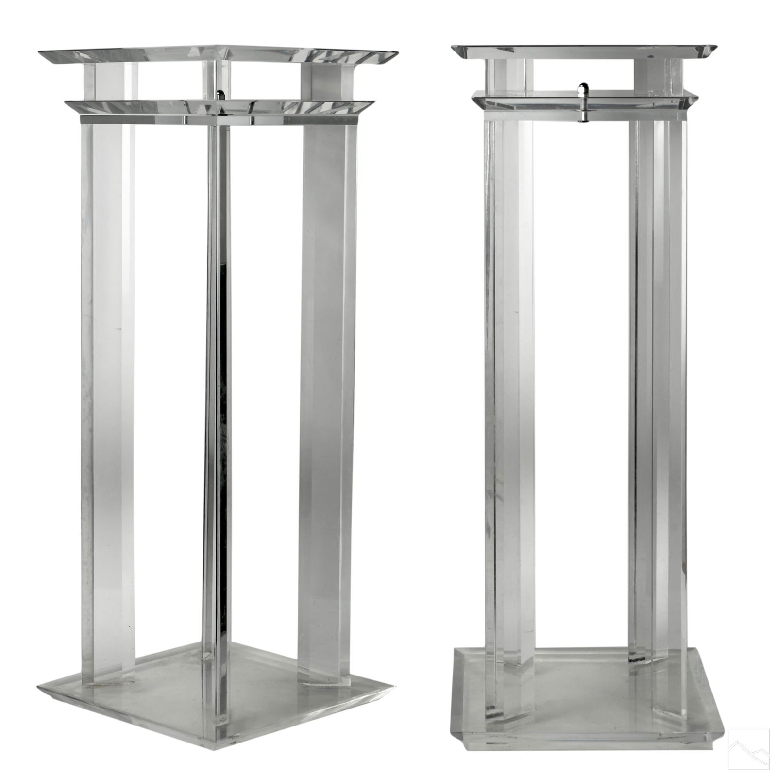 Pair Mid Century Acrylic Lucite Pedestal Stands (1 of 5)