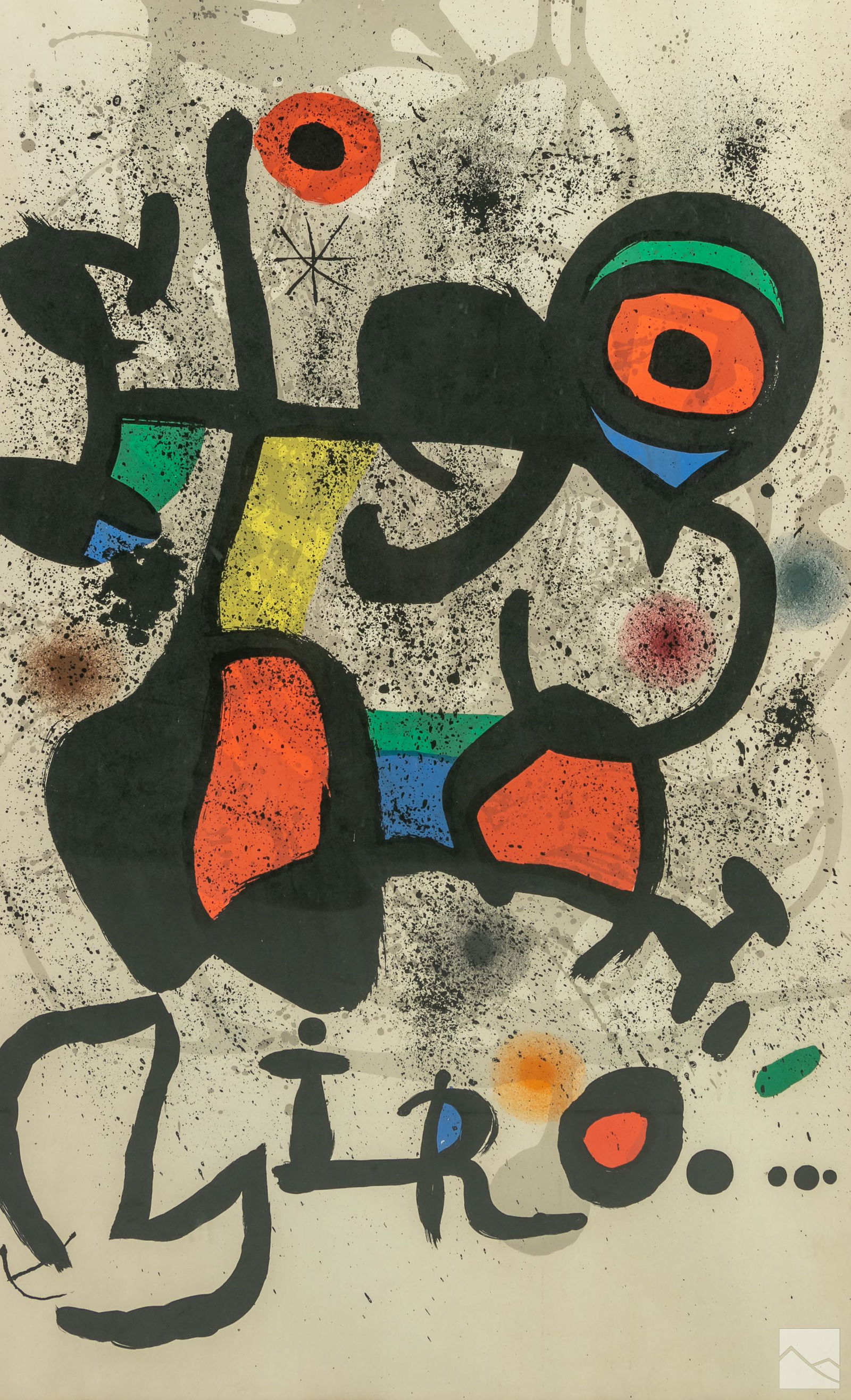 Modern Abstract Bronzes Lithograph after Joan Miro (1 of 3)