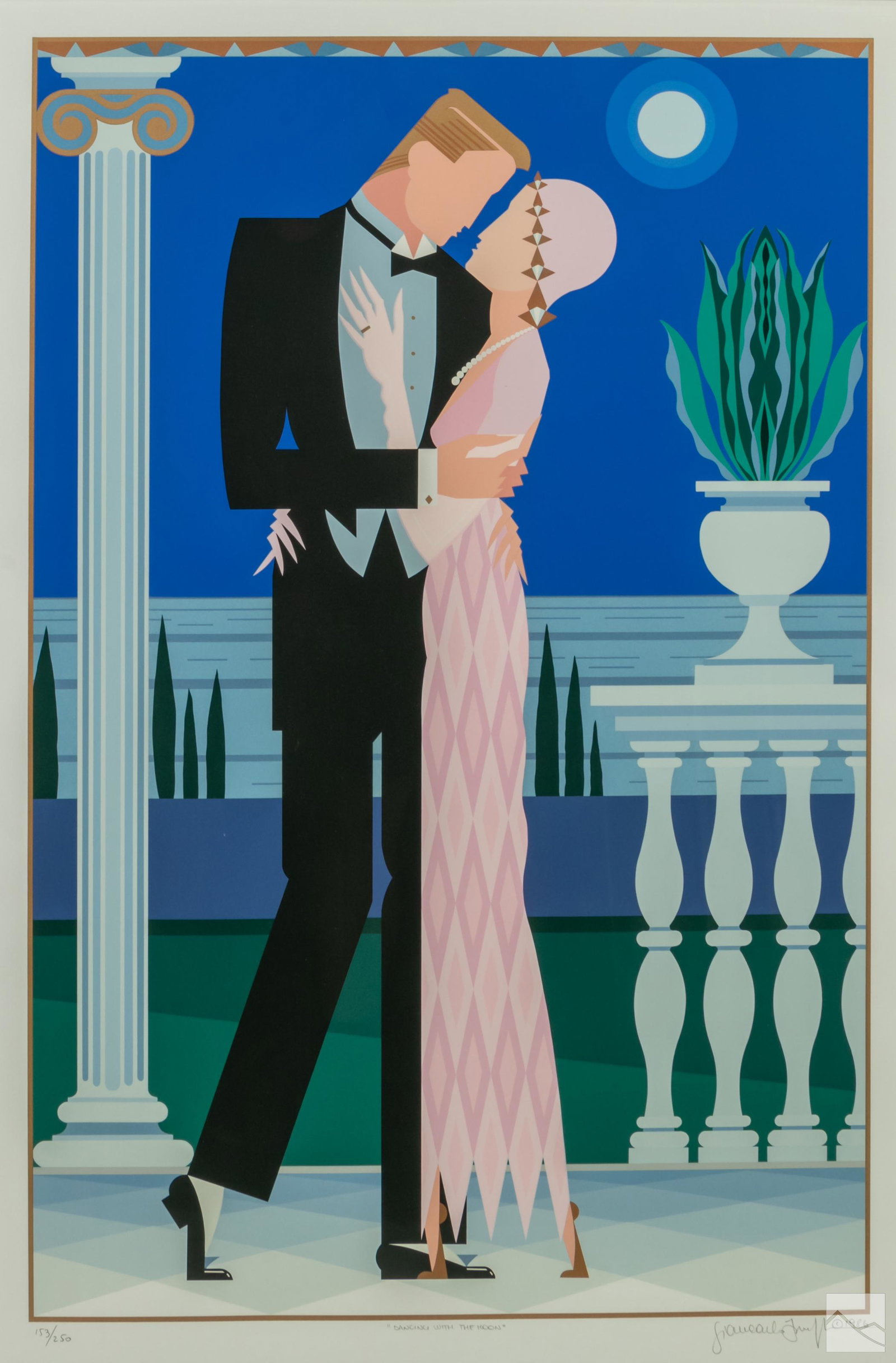 Giancarlo Impiglia b.1940 Moon Dancing Deco Litho (1 of 4)