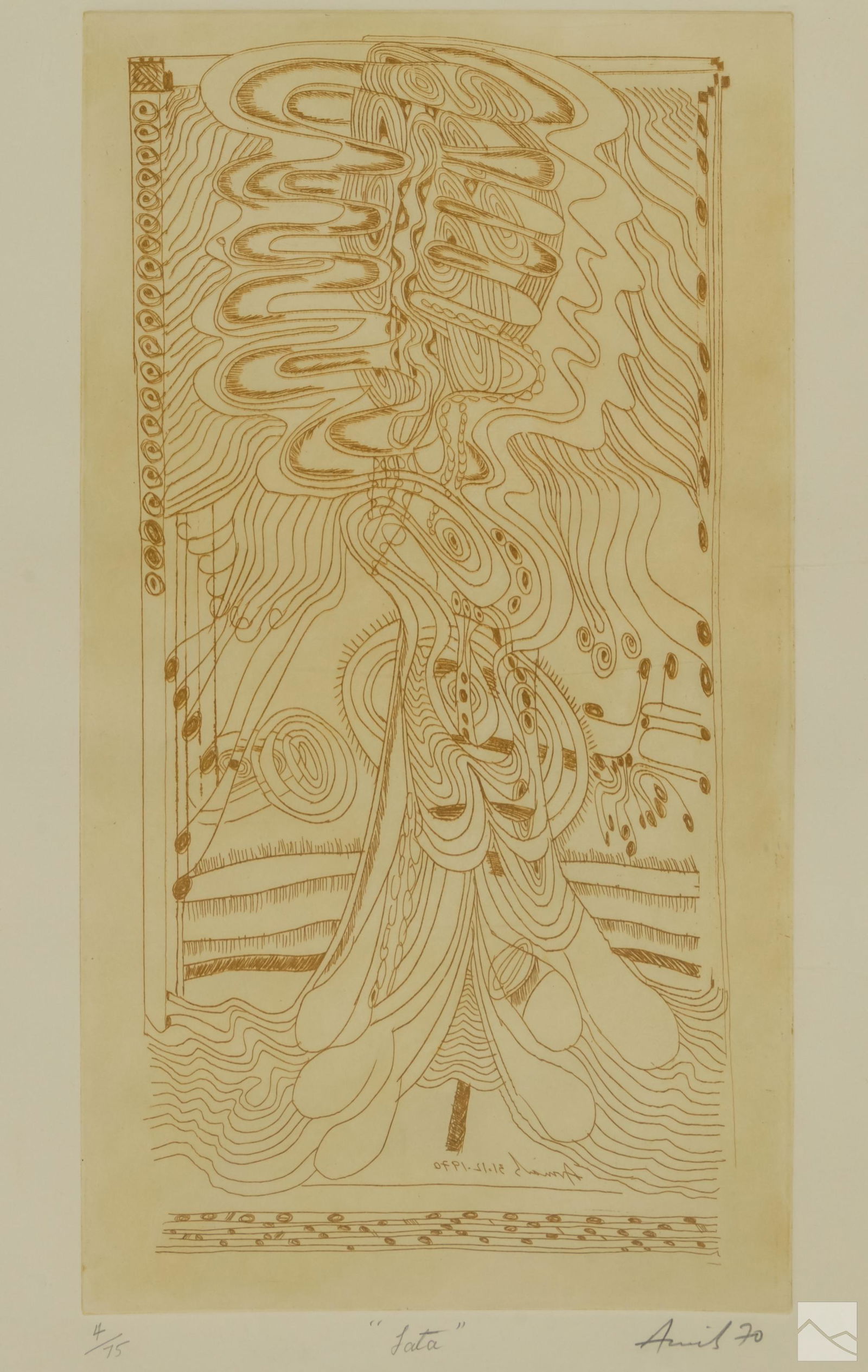 Chandra Avinash 1931-1991 Modern Abstract Etching (1 of 6)