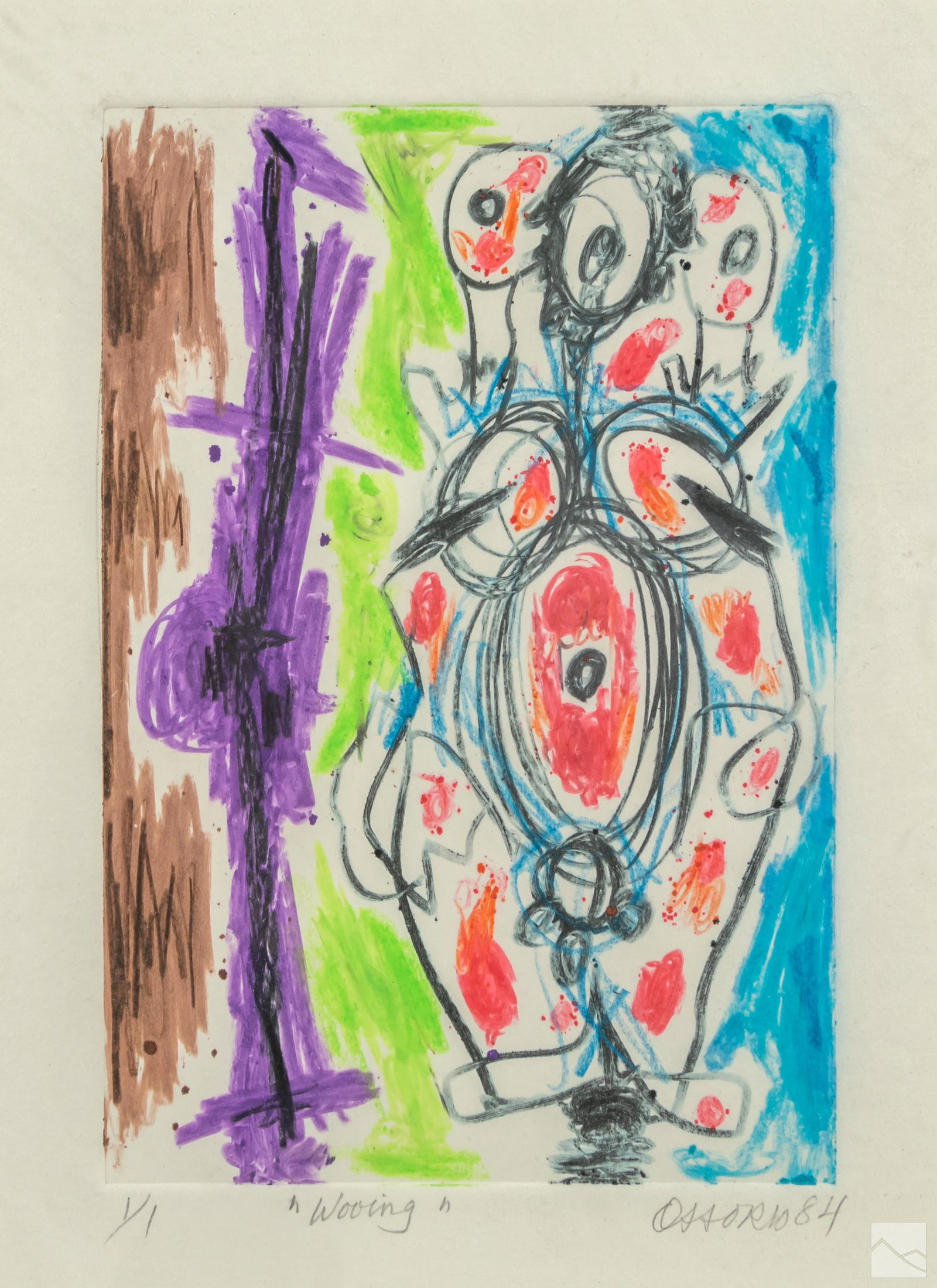 Alfonso Ossorio 1916-1990 Abstract Monotype Print (1 of 5)