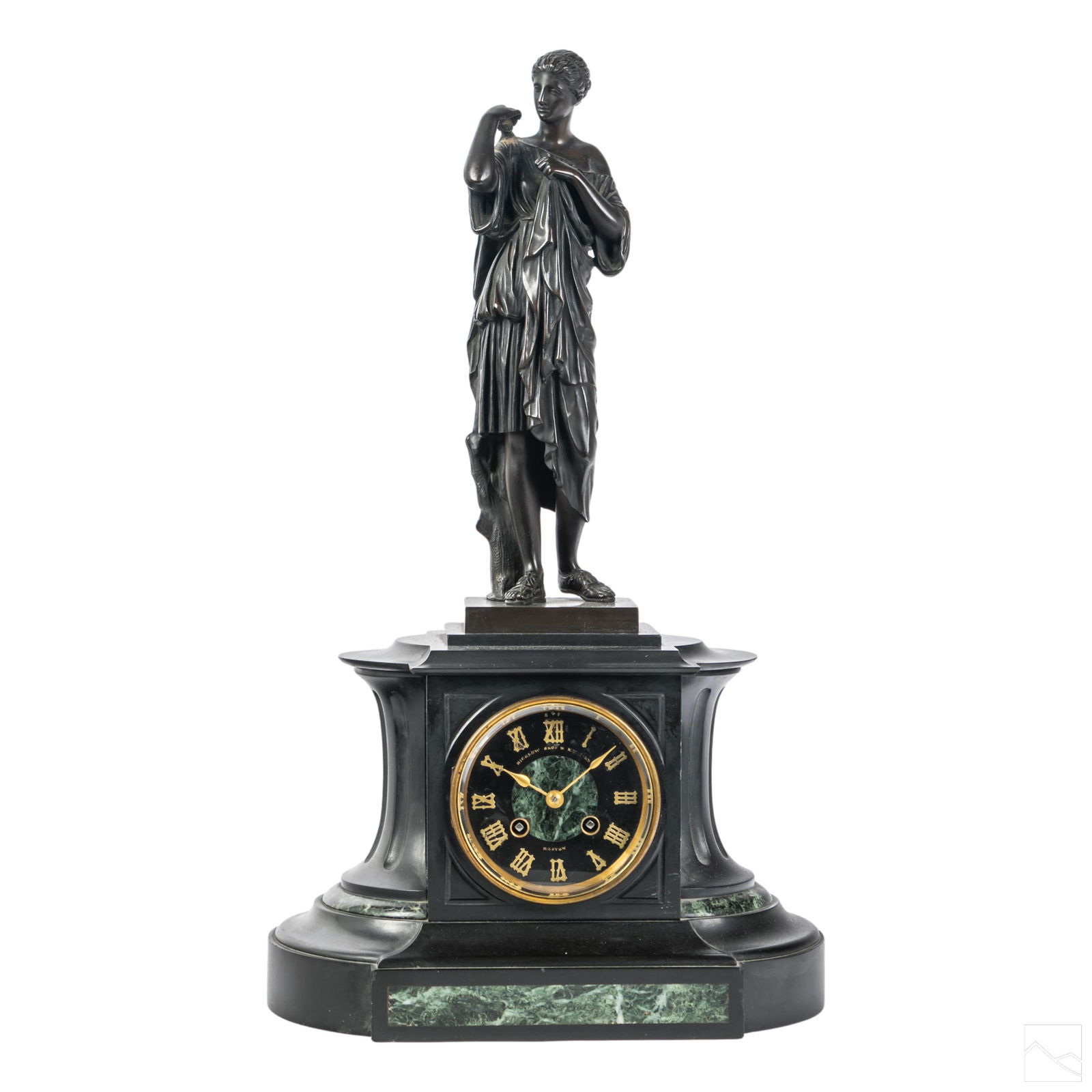 French 19C. Antique Neoclassical Figural Bronze Clock (1 of 8)